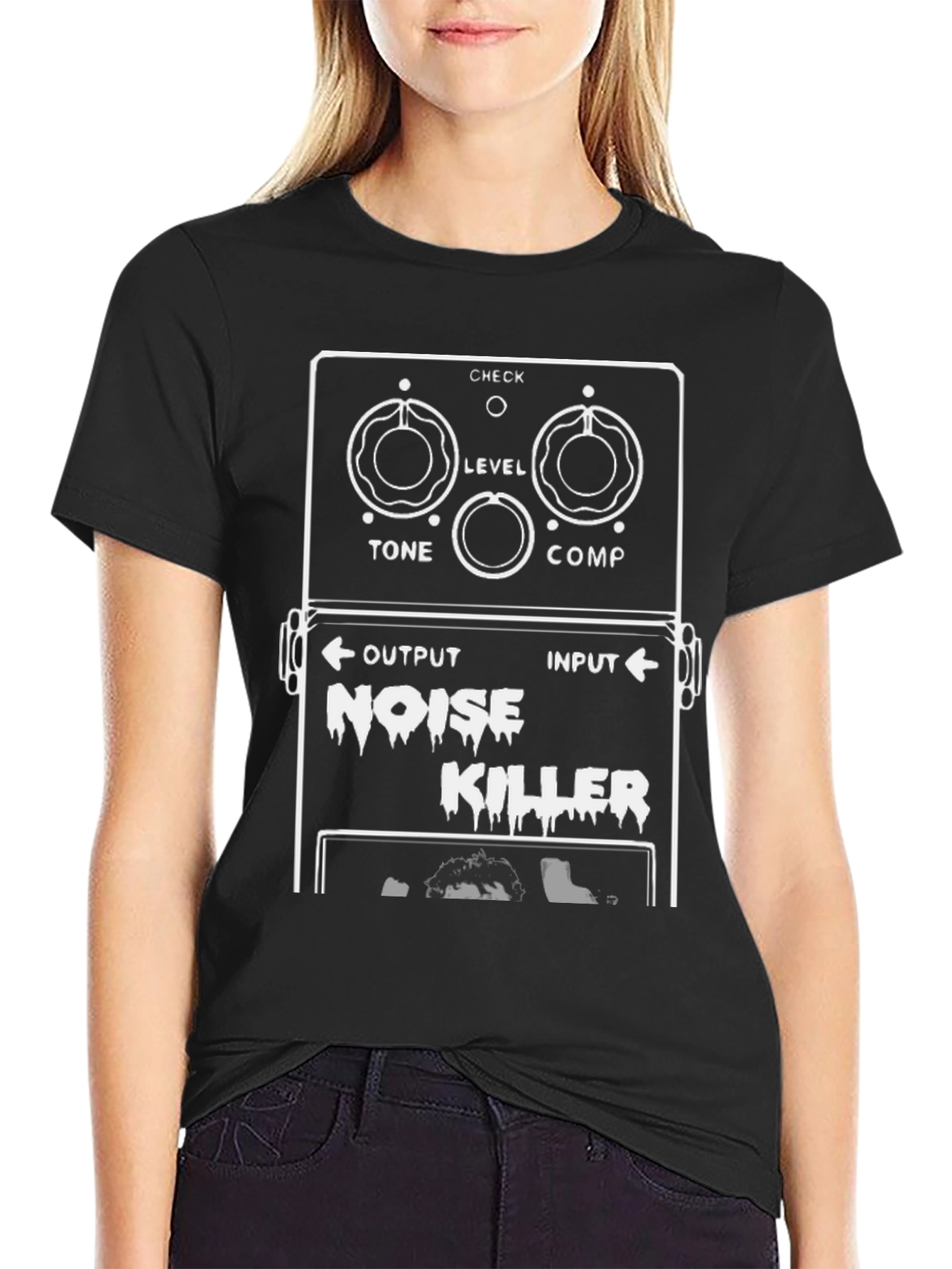 Black Noise Killer T-Shirt - Guitar Pedal Graphic Tee view 2