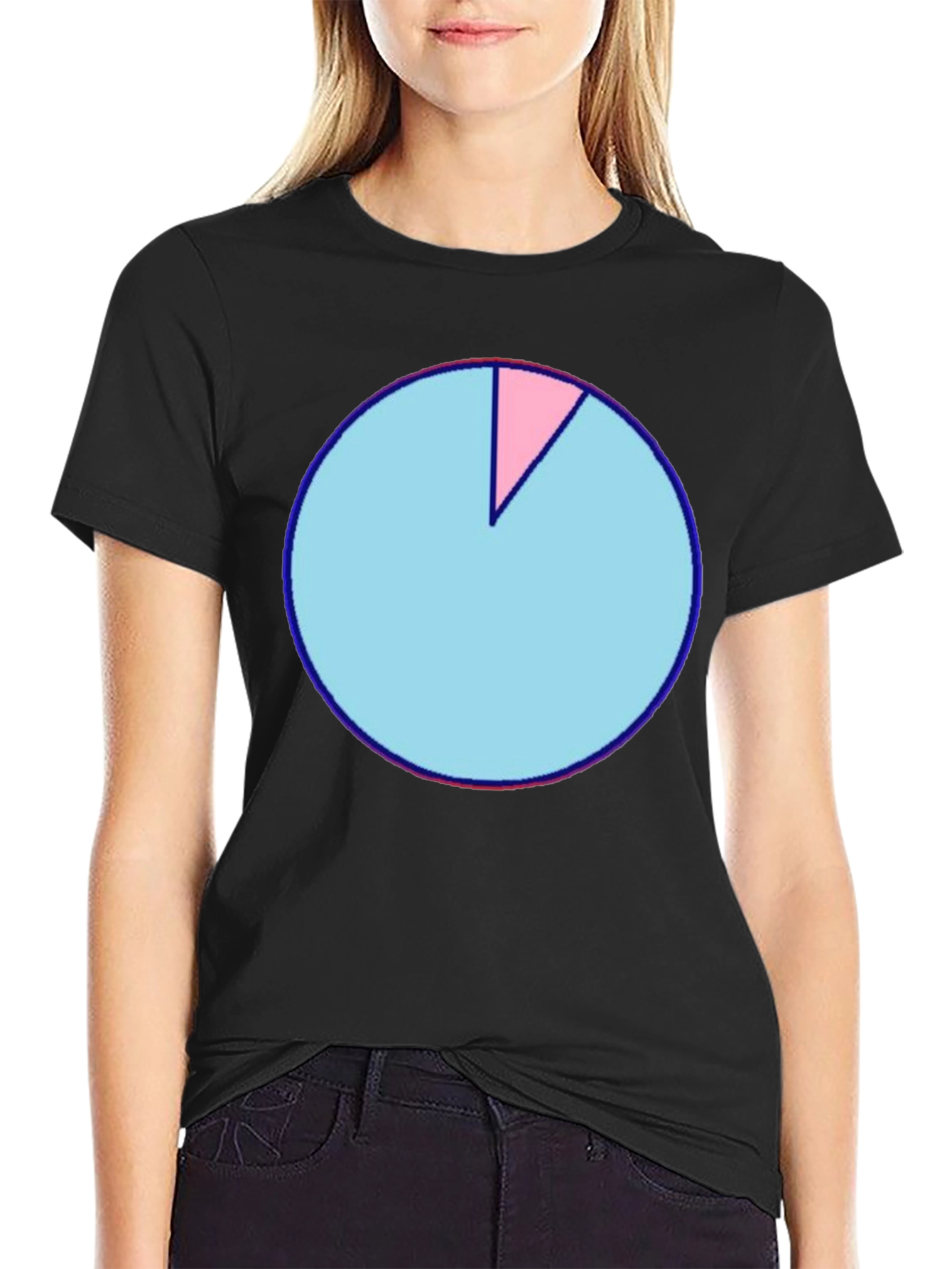 Black Pie Chart Graphic T-Shirt - Soft Cotton Blend, Casual Wear view 2