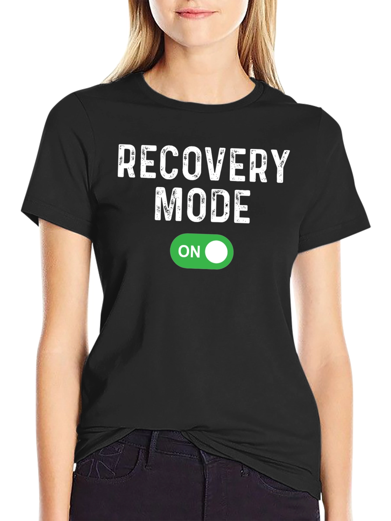 Black Recovery Mode On Graphic Tee - Soft Cotton Blend view 2