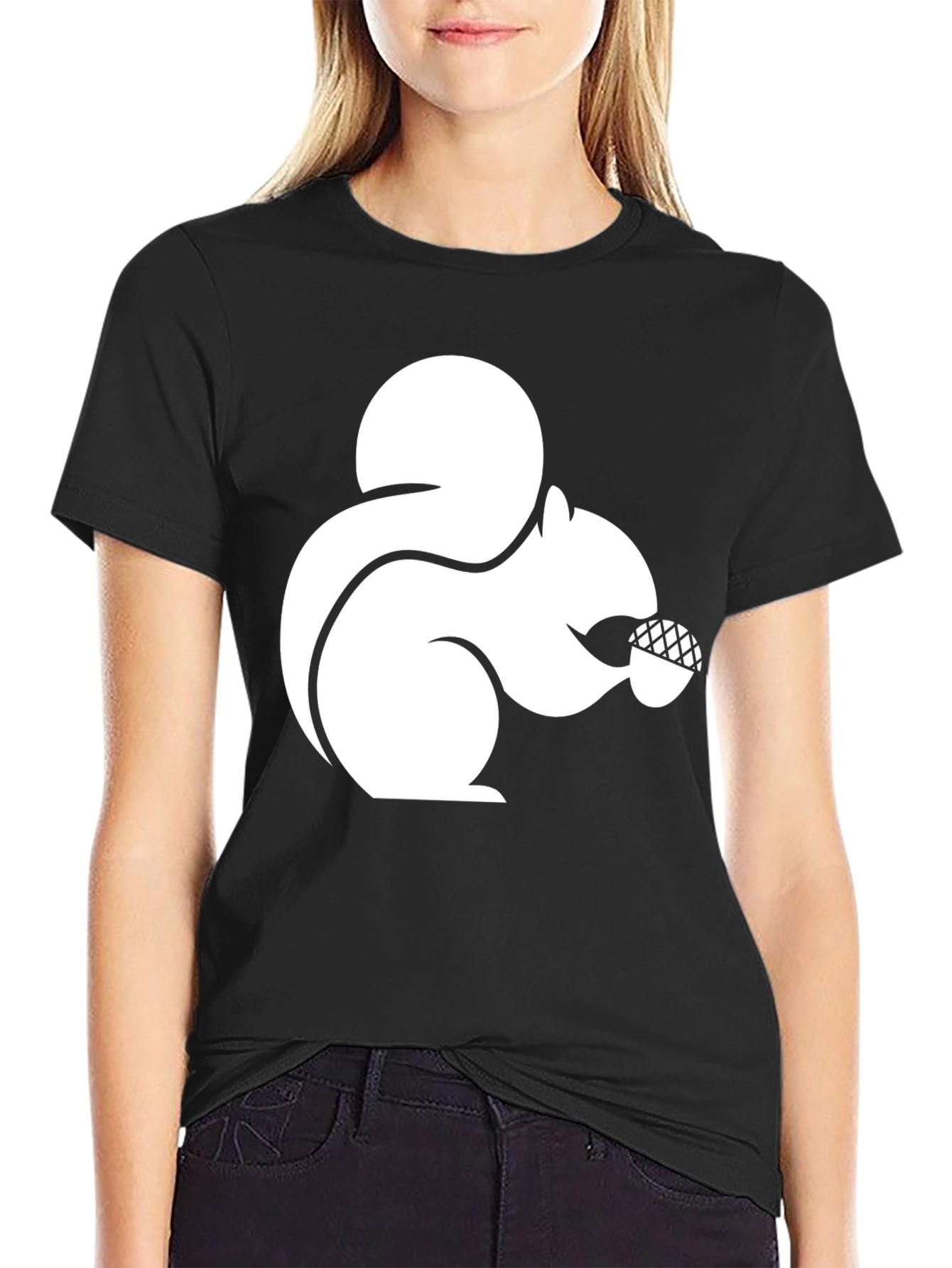 Black Squirrel Nut T-Shirt - Graphic Tee for Animal Lovers view 2