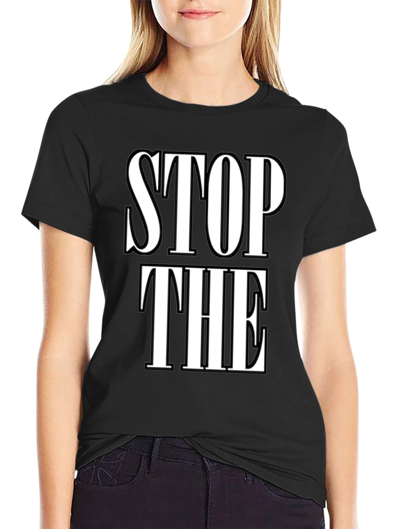 Black Stop The T-Shirt view 2