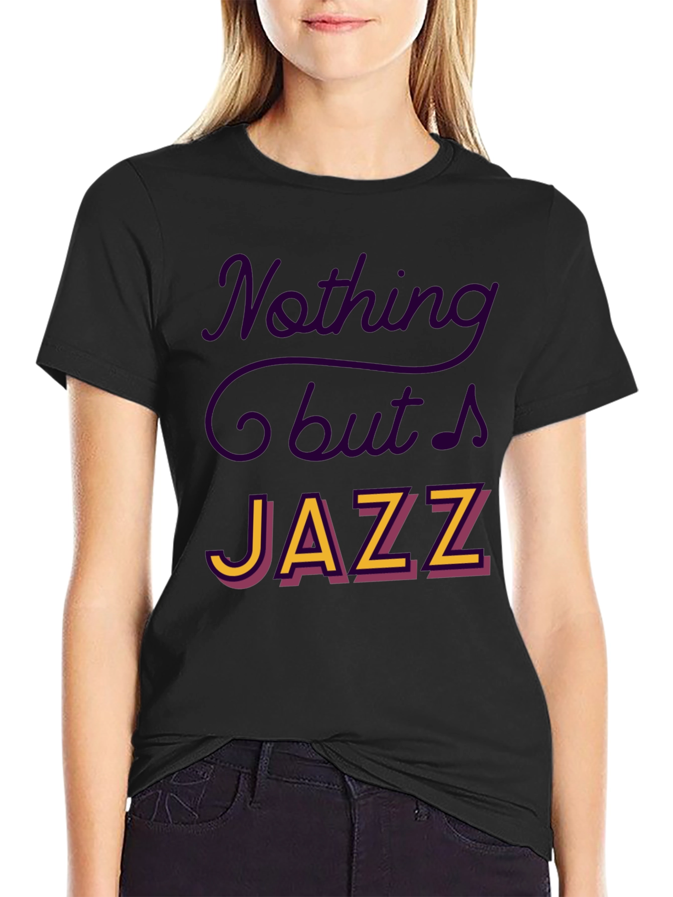 Black Nothing But Jazz Graphic Tee view 2