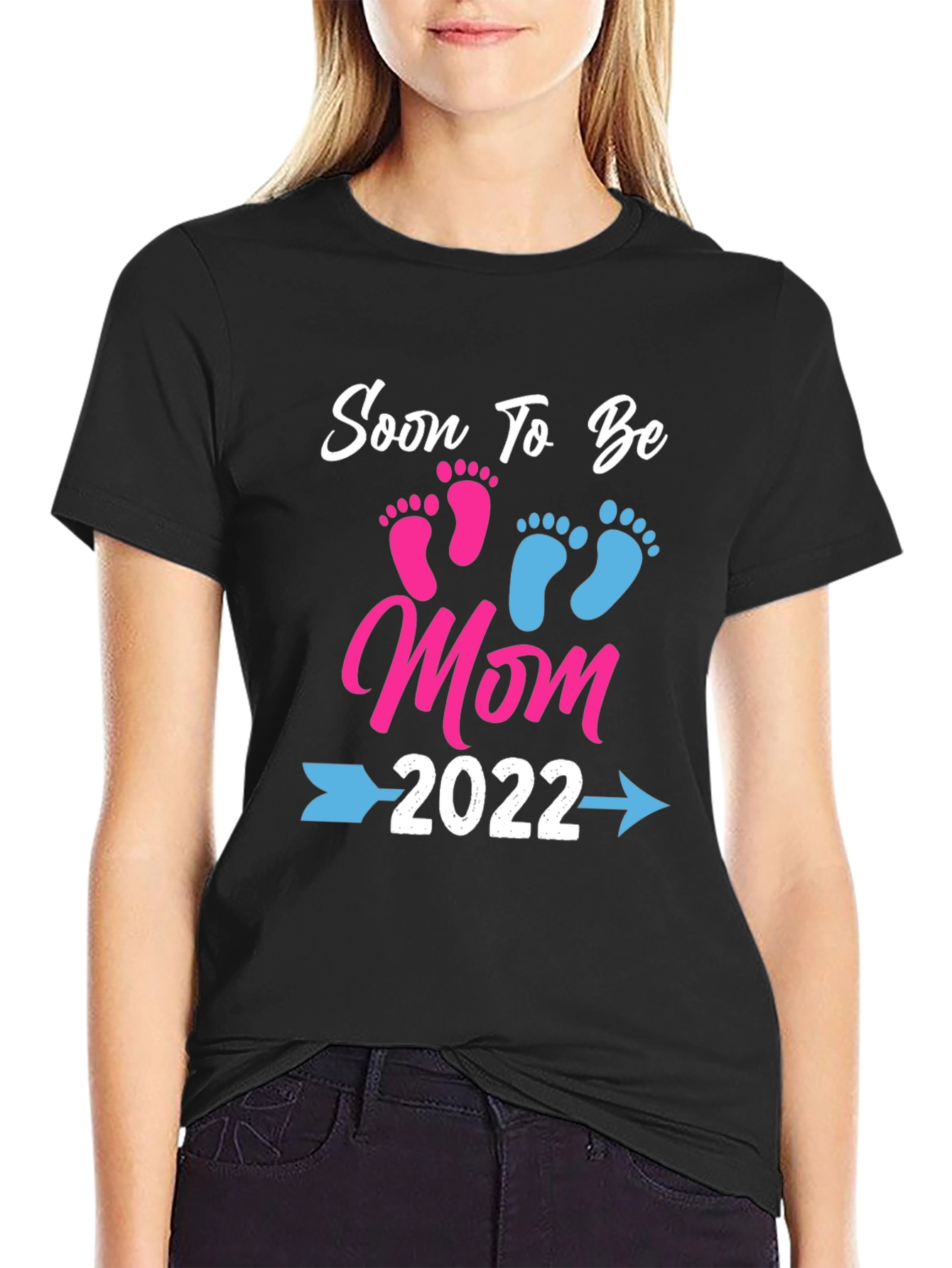 Black Soon To Be Mom 2022 T-Shirt view 2