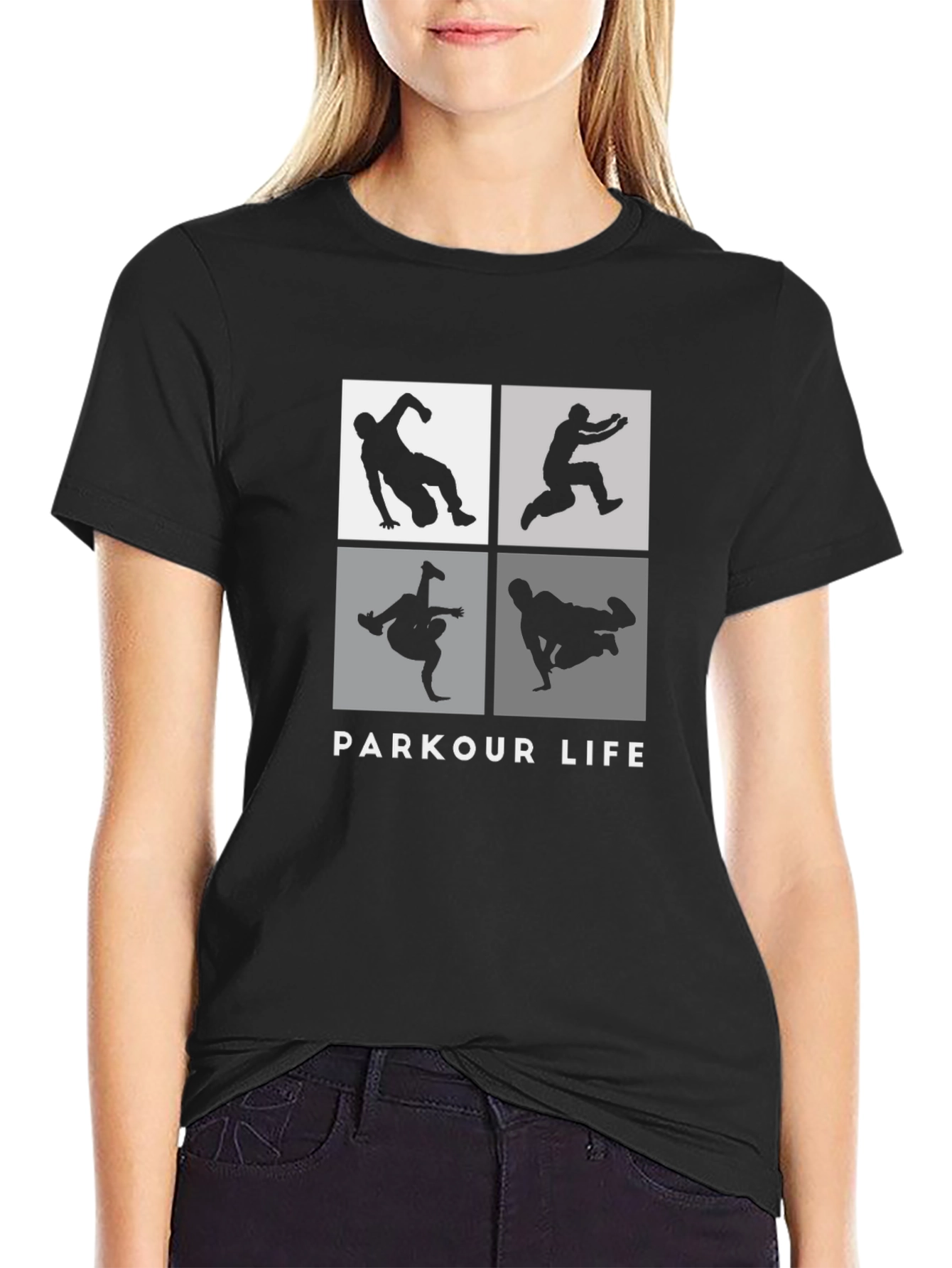 Black Parkour Life Black Graphic Tee view 2