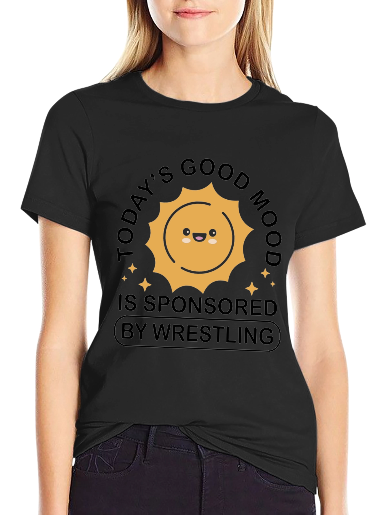 Black Good Mood Wrestling T-Shirt view 2