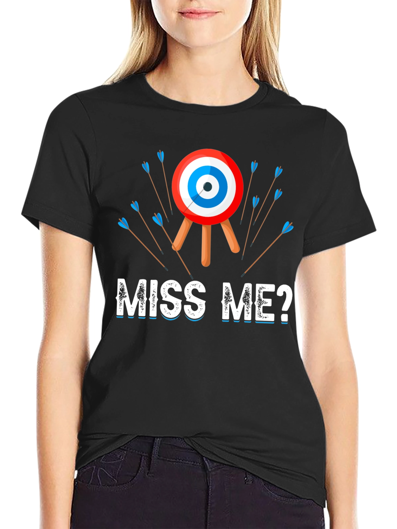 Black Funny Archery T-Shirt - Miss Me? view 2