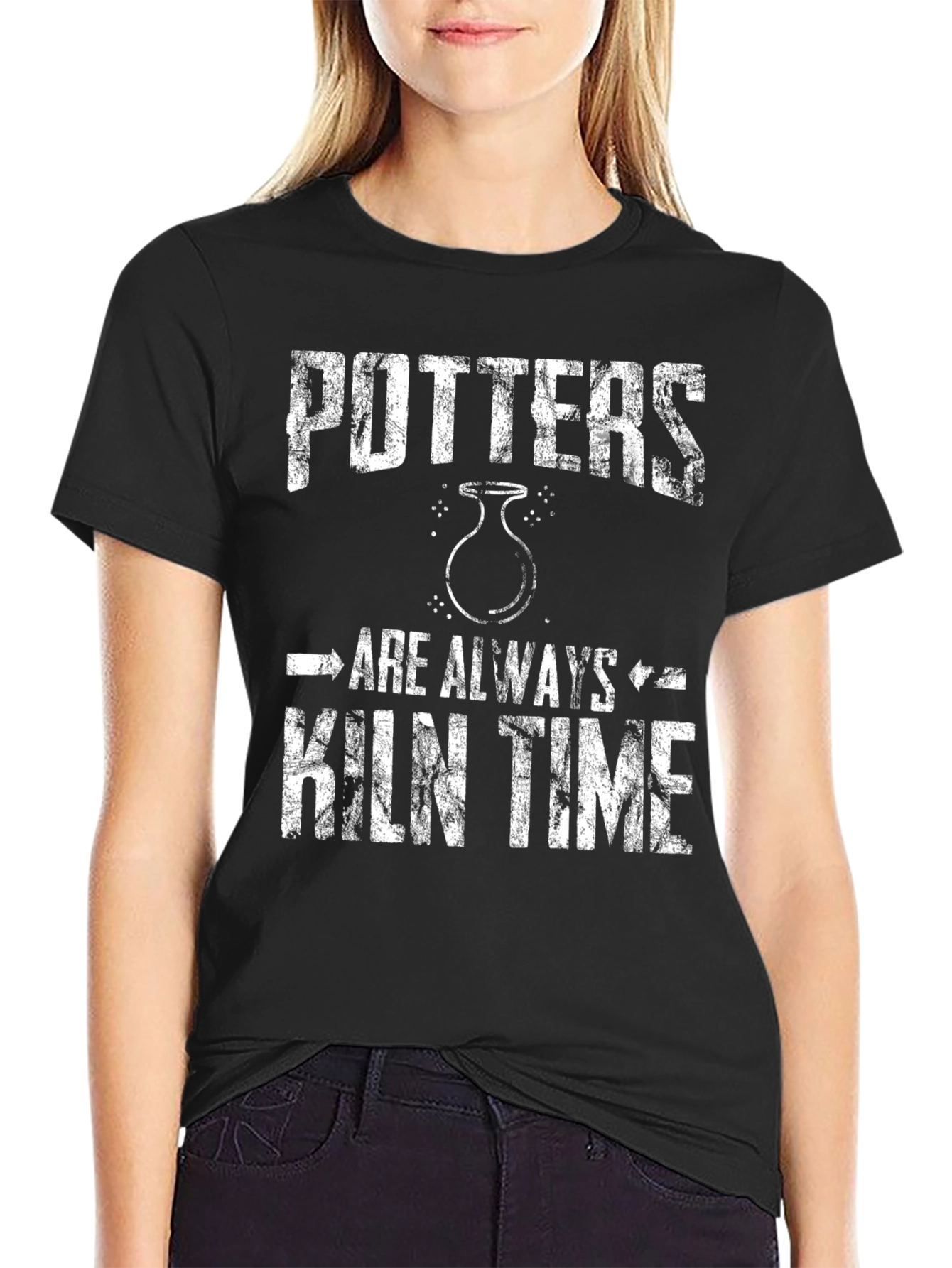Black Potters Kiln Time Graphic T-Shirt view 2