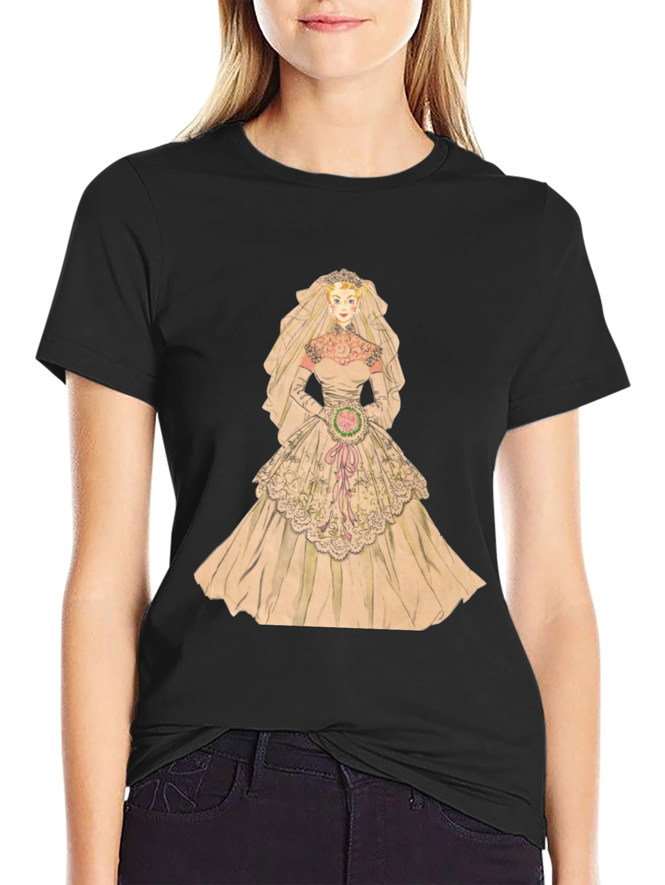 Bride T-Shirt - Vintage Wedding Dress Graphic Tee - 2