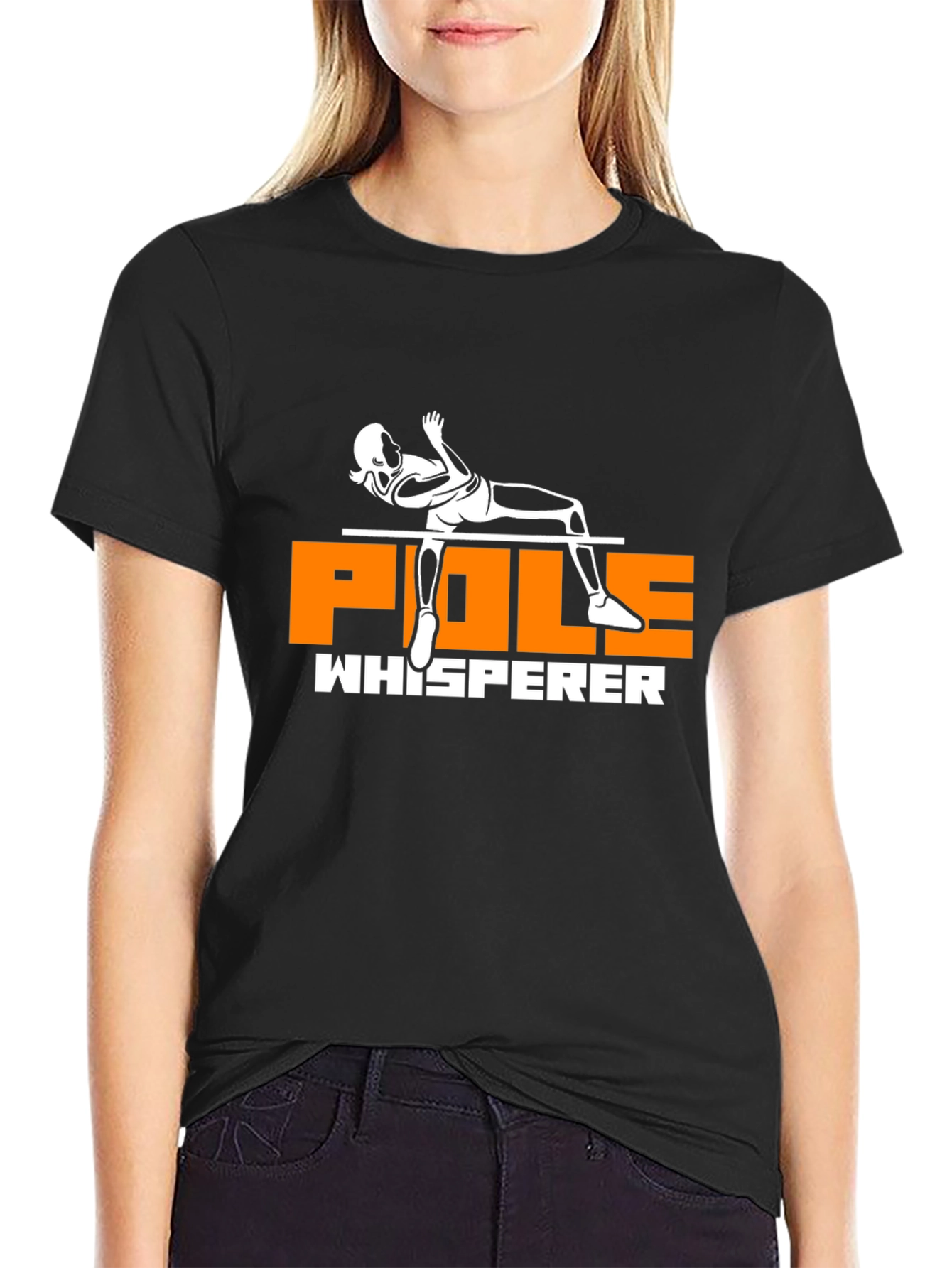 Black Pole Whisperer T-Shirt - Gymnastics Fan Tee view 2
