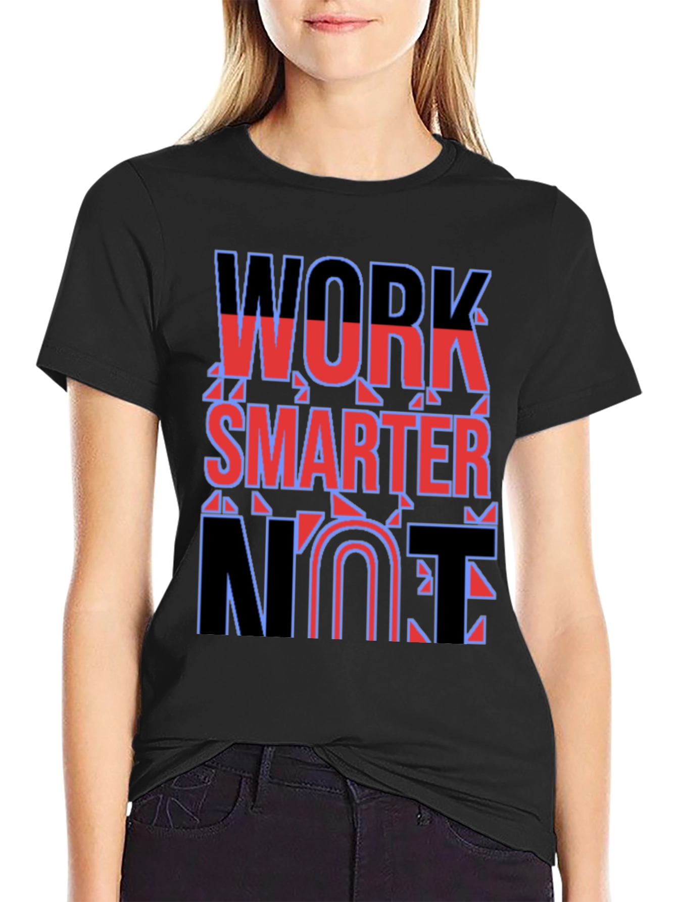Black Work Smarter Not Fun T-Shirt view 2