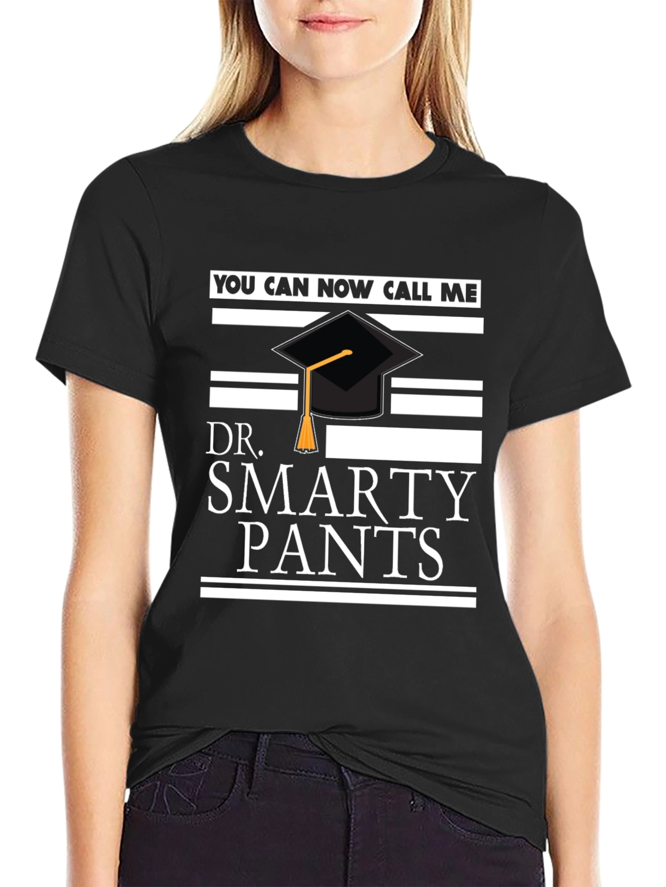 Black Dr. Smarty Pants Graduation T-Shirt view 2