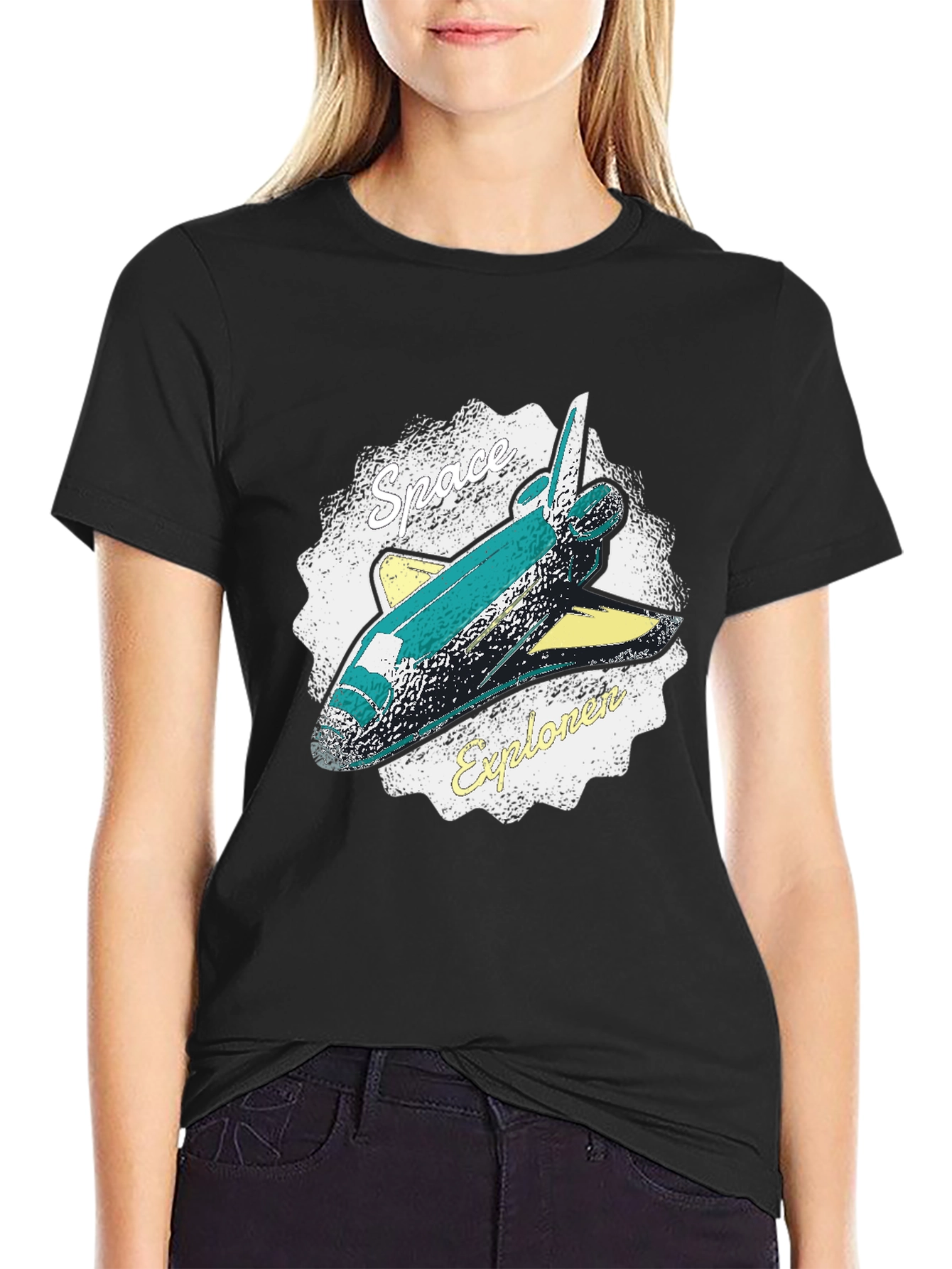 Black Space Explorer Graphic T-Shirt view 2
