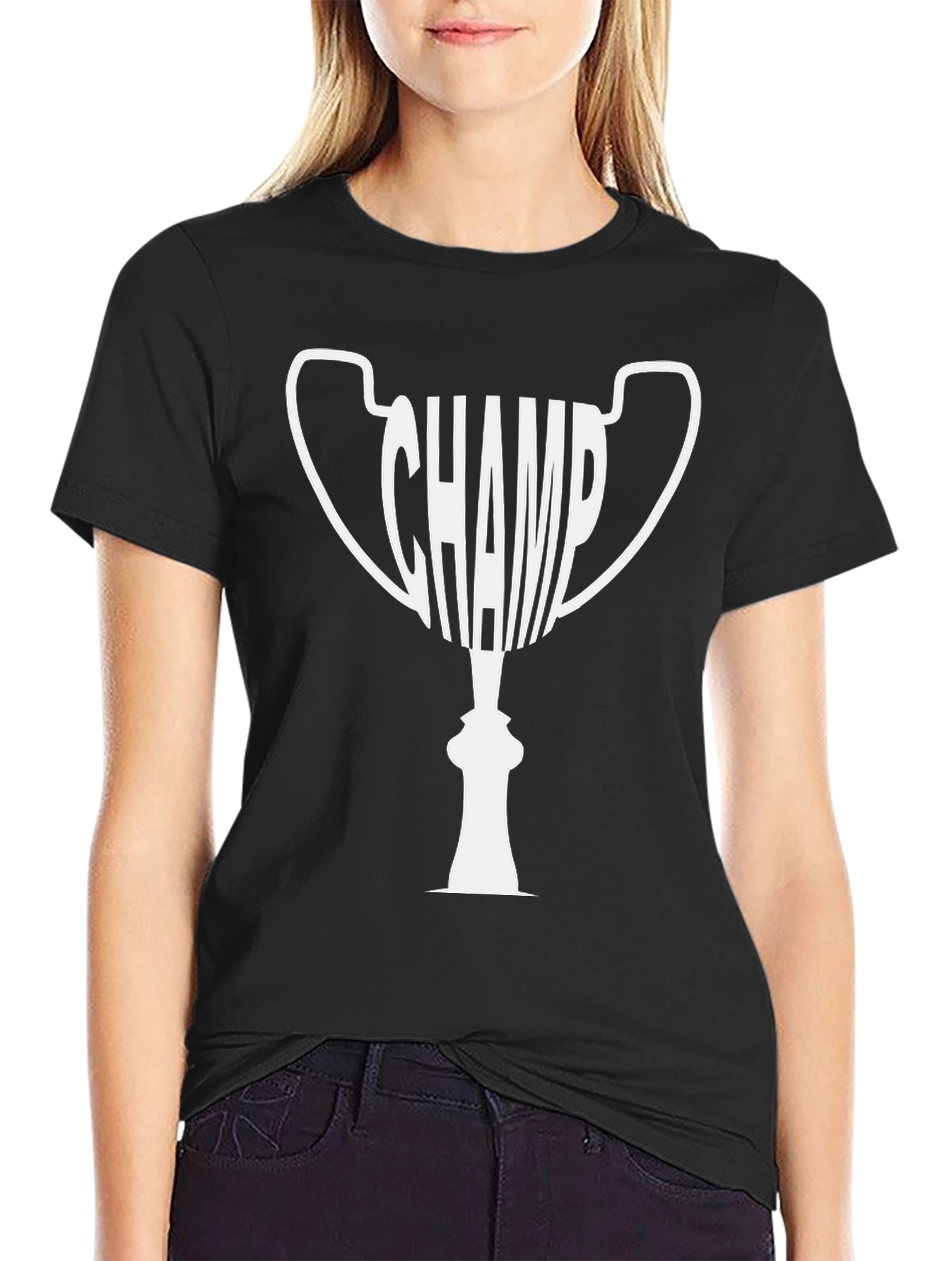 Black Champ Trophy T-Shirt - Celebrate Your Victories! view 2