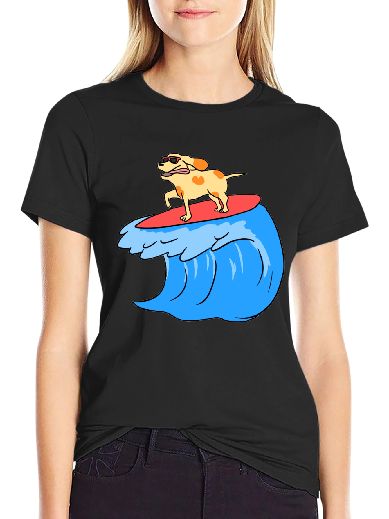 Black Dog Surfing Wave Graphic Tee view 2