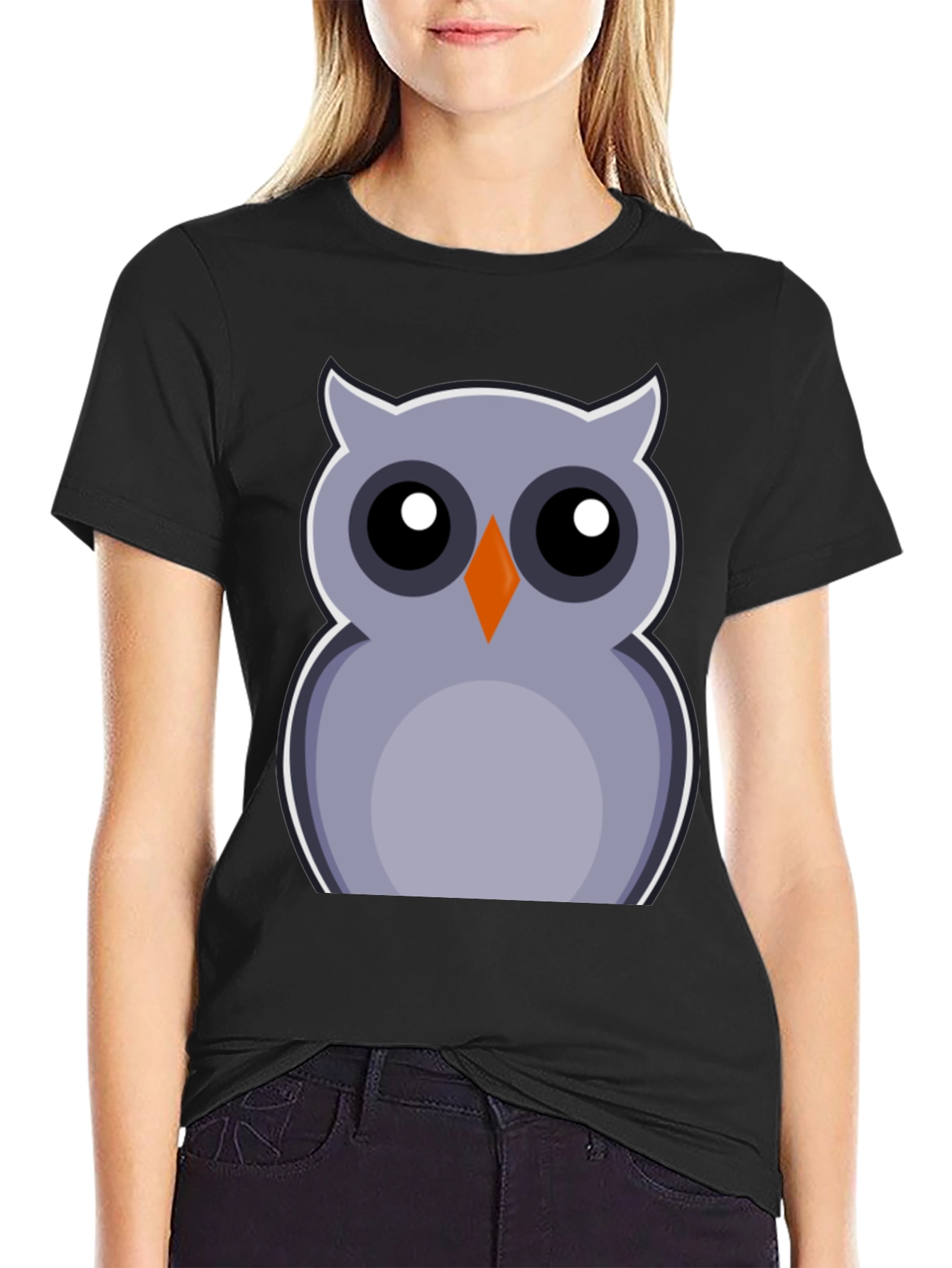 Black Owl Graphic Print Tee - Fun & Stylish view 2