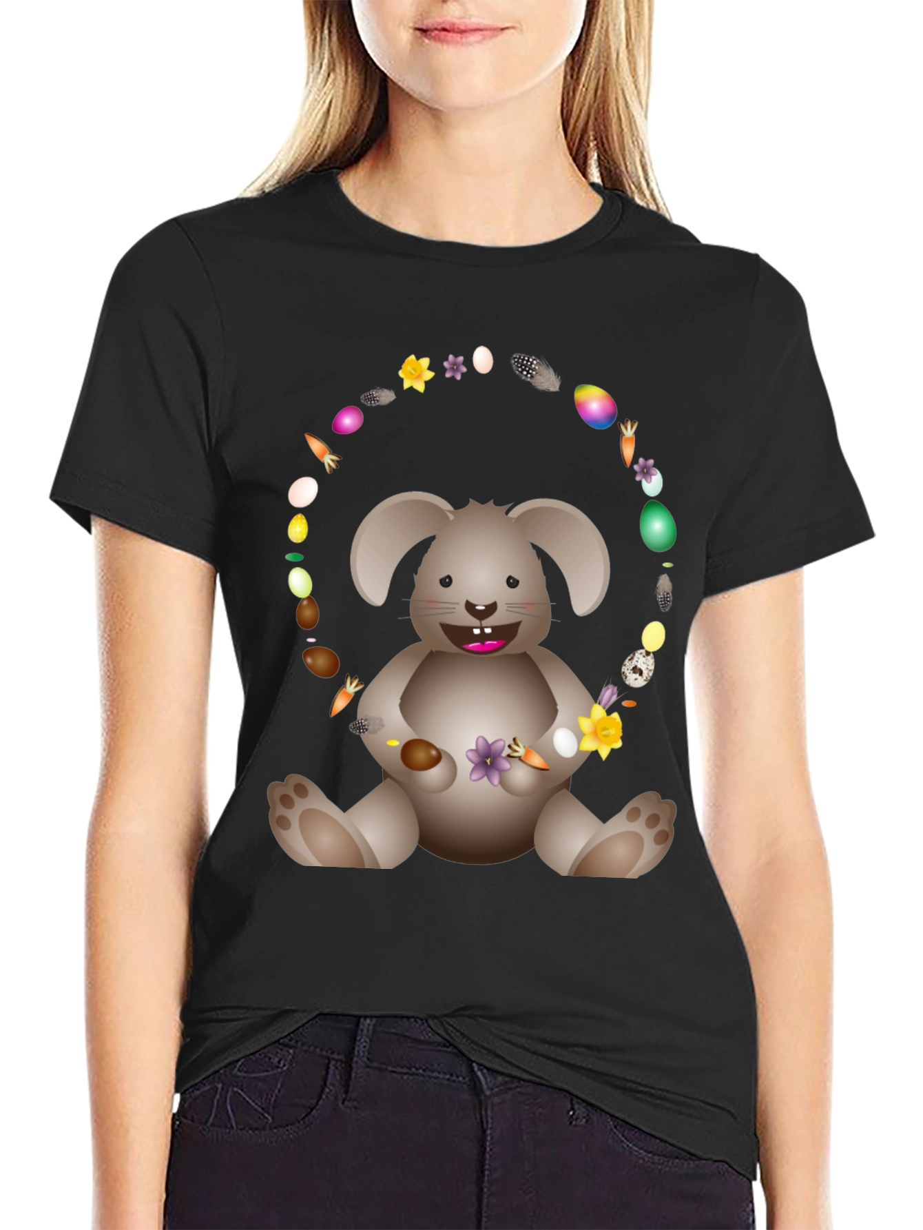 Black Easter Bunny T-Shirt view 2