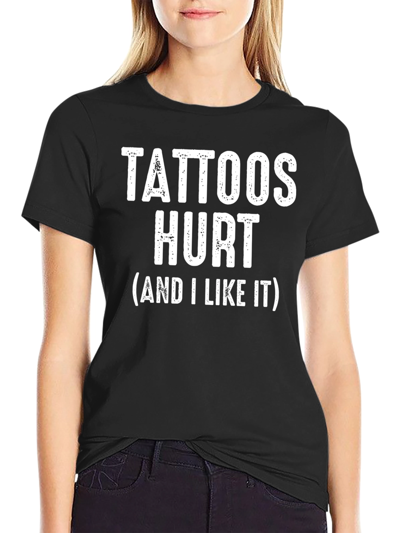 Black Tattoos Hurt T-Shirt - Funny Tattoo Lover Tee view 2