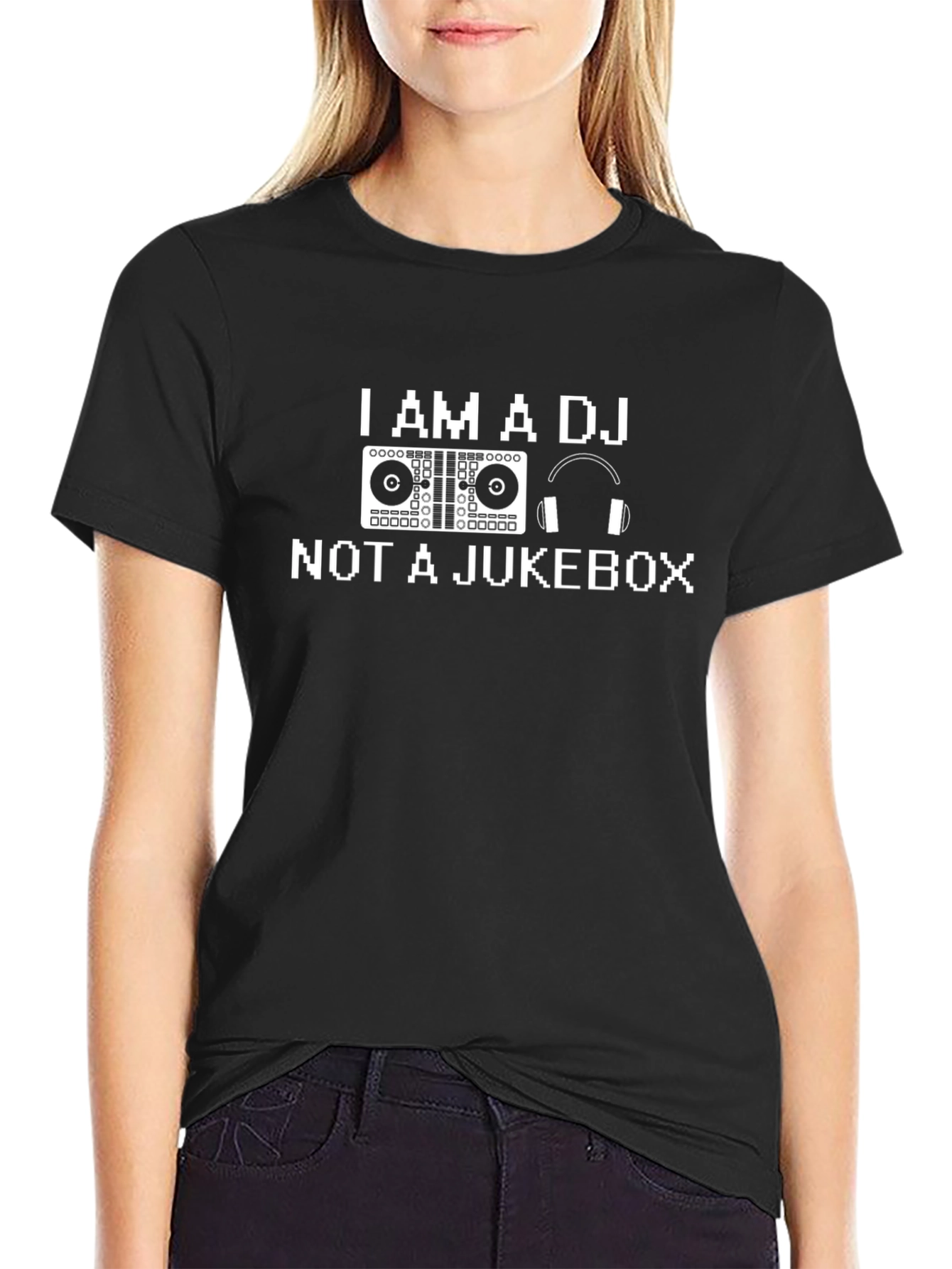 Black I AM A DJ NOT A JUKEBOX T-Shirt view 2