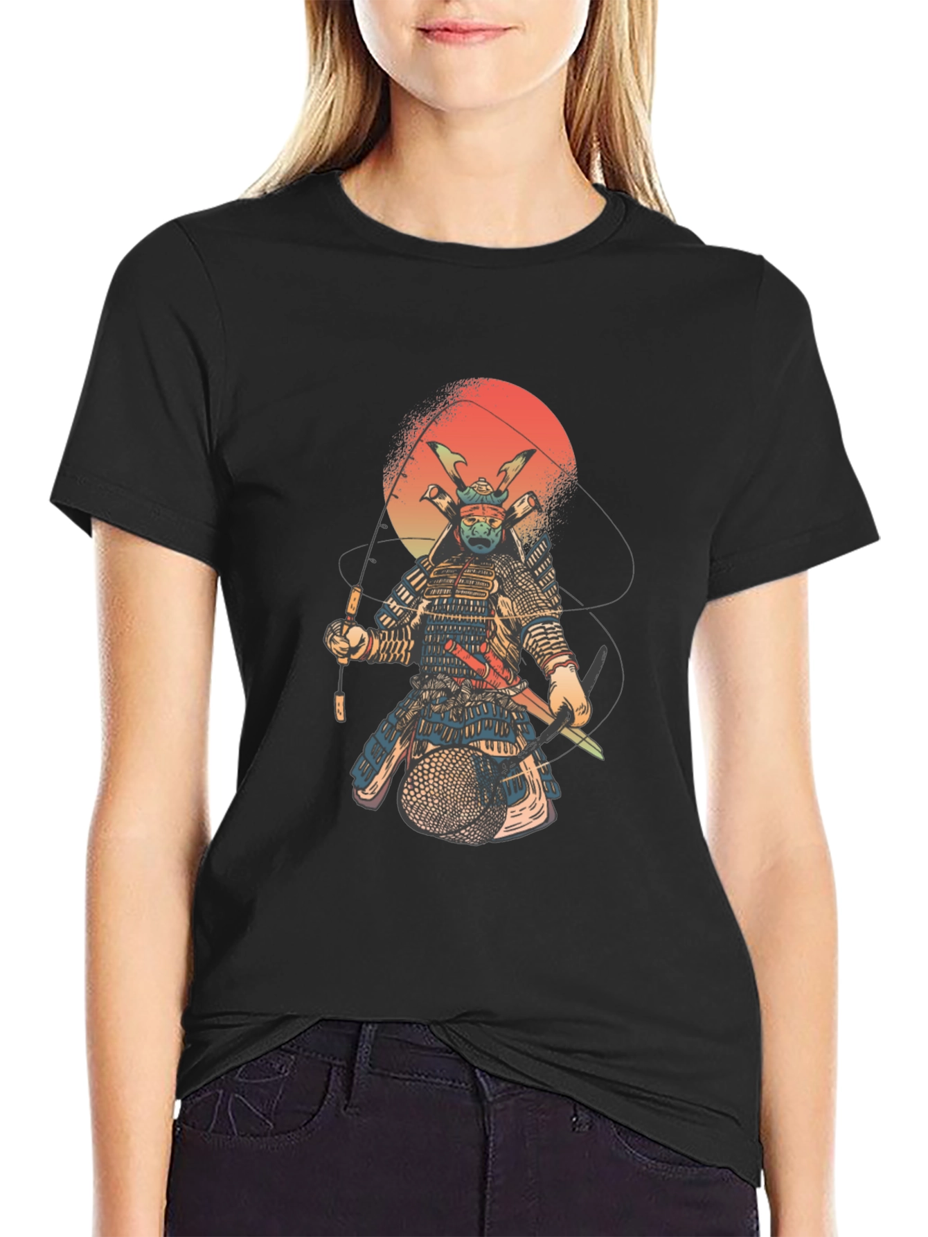 Black Samurai Fishing T-Shirt - Black view 2