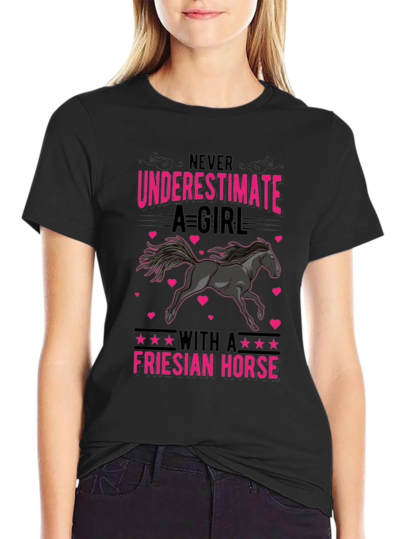 Friesian Horse Girl's T-Shirt - Never Underestimate - 2
