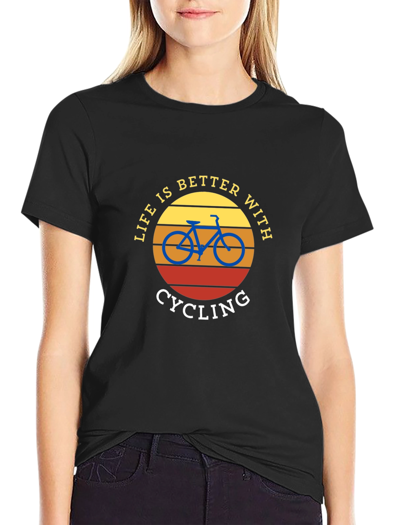 Black Life is Better with Cycling T-Shirt view 2