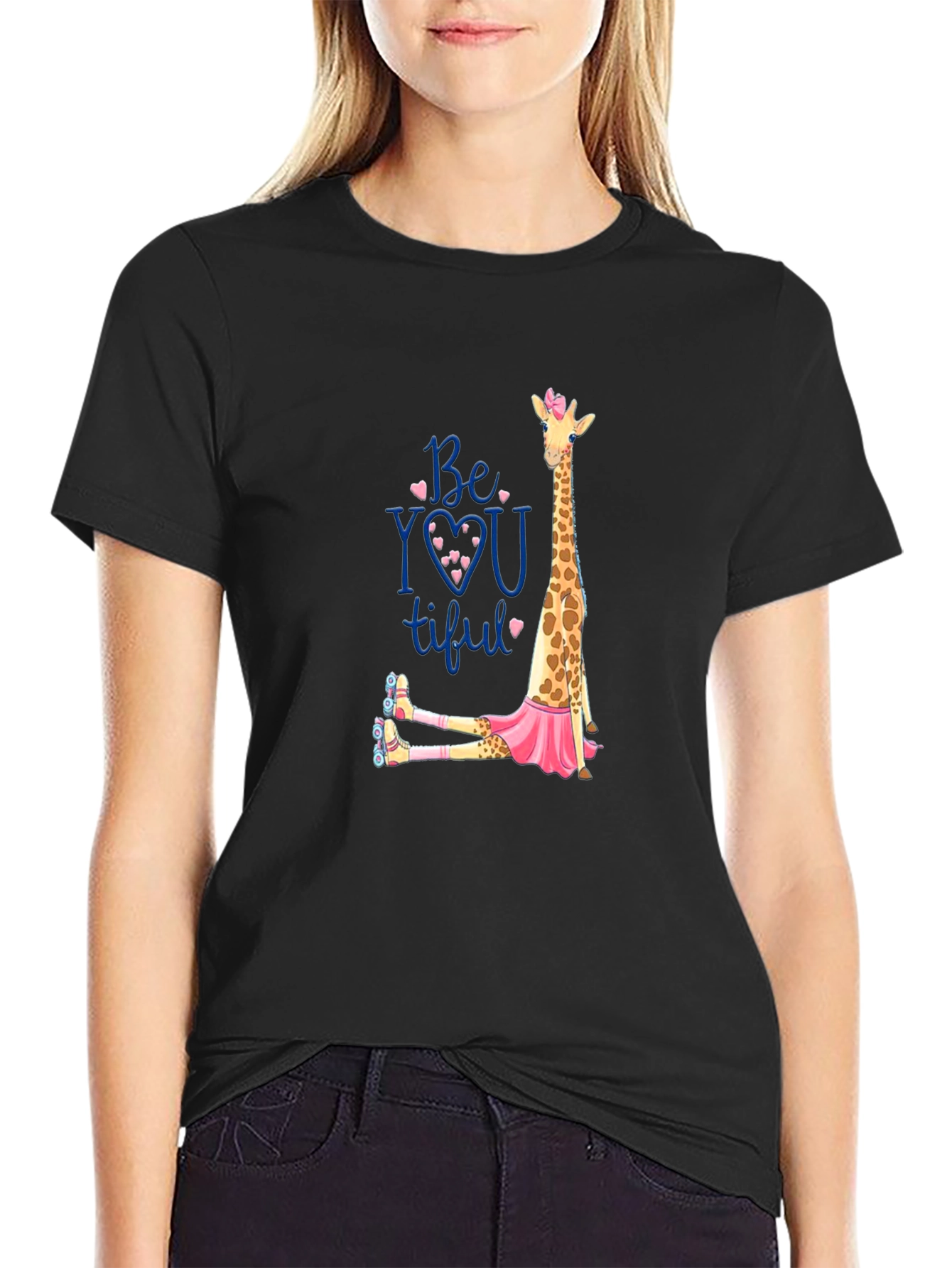 Black Be-YOU-tiful Giraffe T-Shirt view 2
