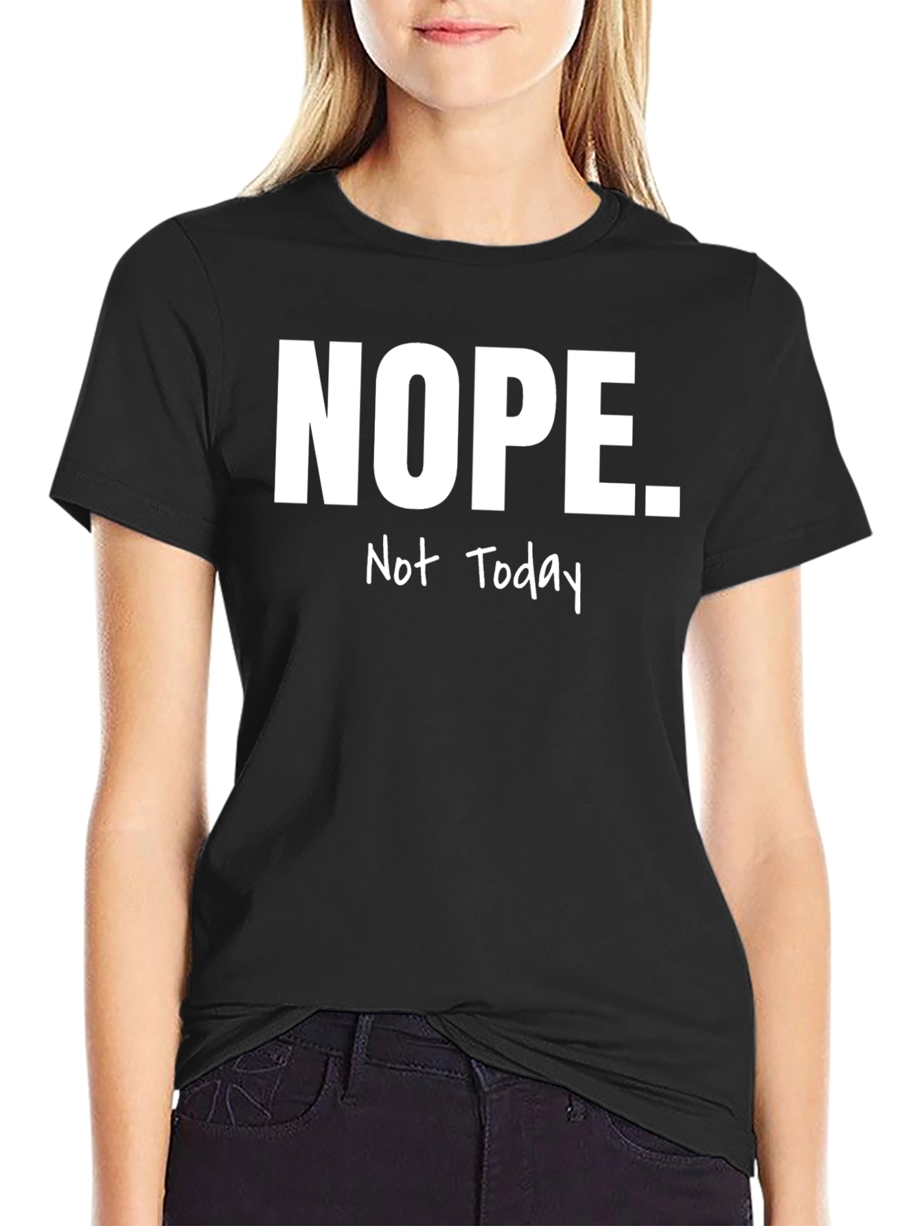 Black Nope. Not Today Graphic Tee - Men's Black T-Shirt view 2