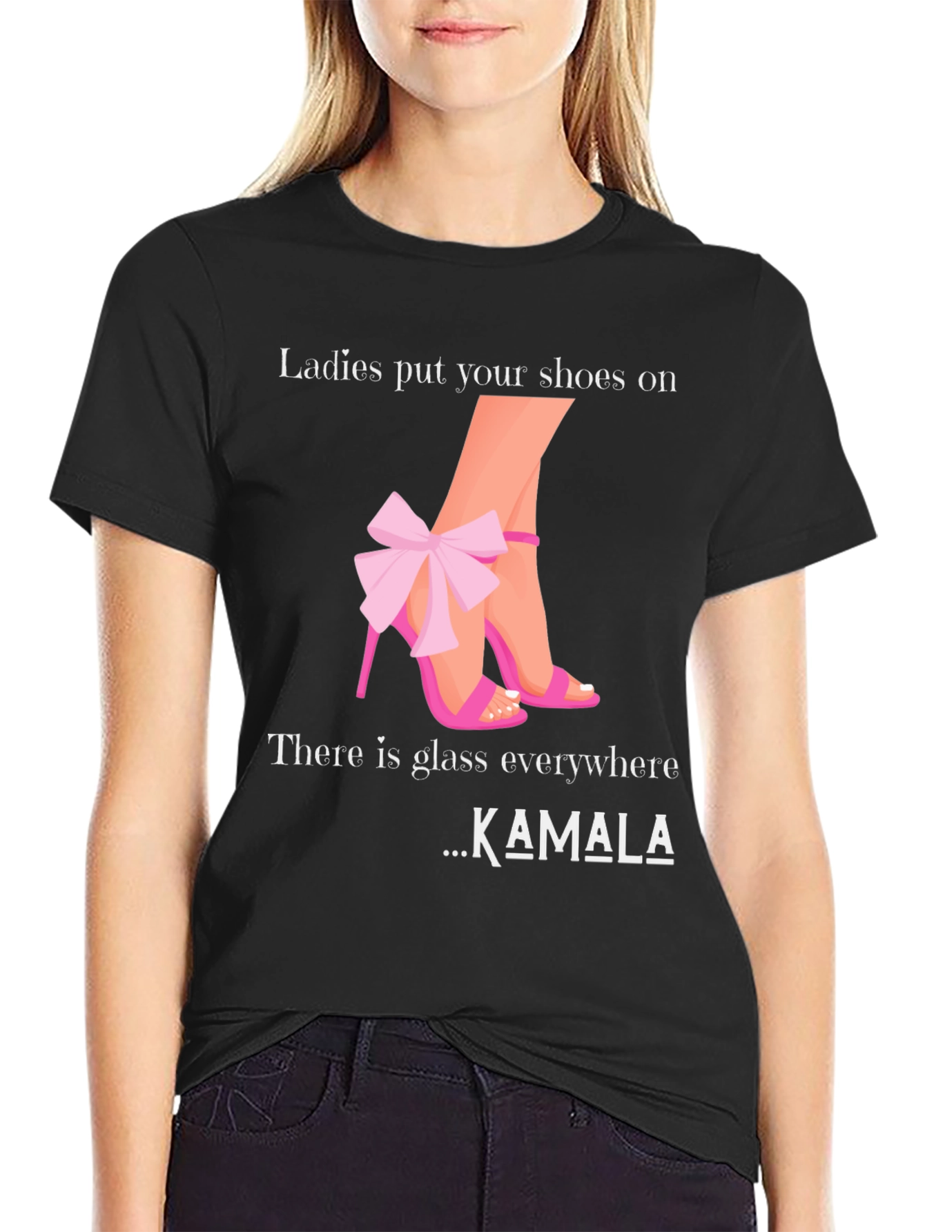 Black Ladies Put Your Shoes On T-Shirt Kamala Harris view 2
