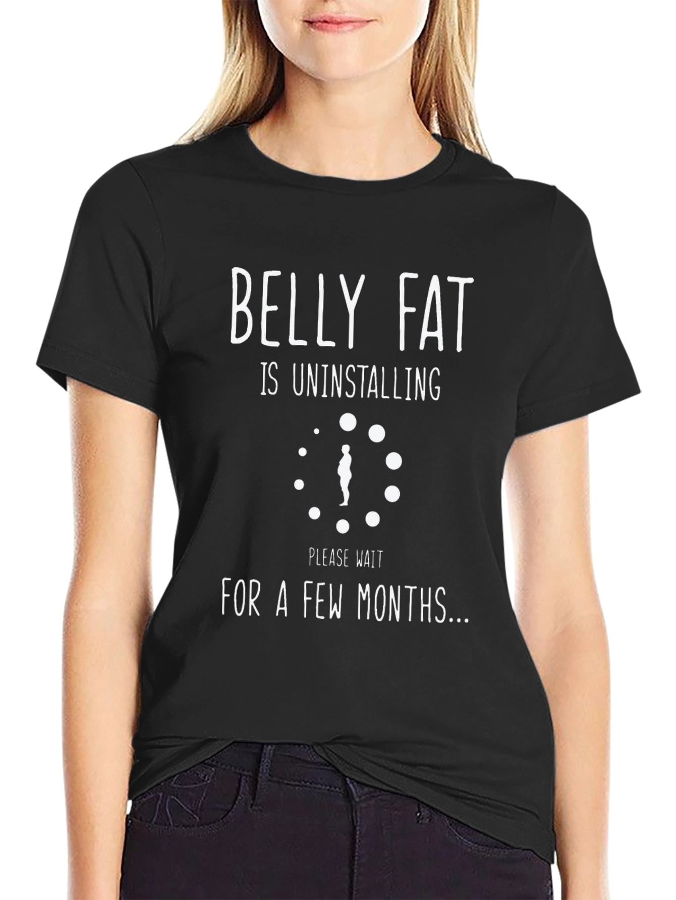 Black Belly Fat Uninstalling Men's T-Shirt view 2