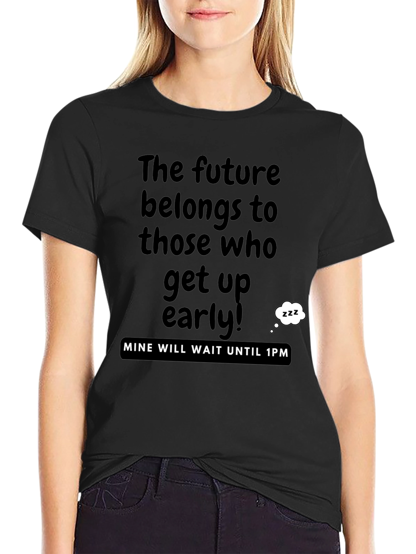 Black Funny 'The Future Belongs' Graphic T-Shirt view 2