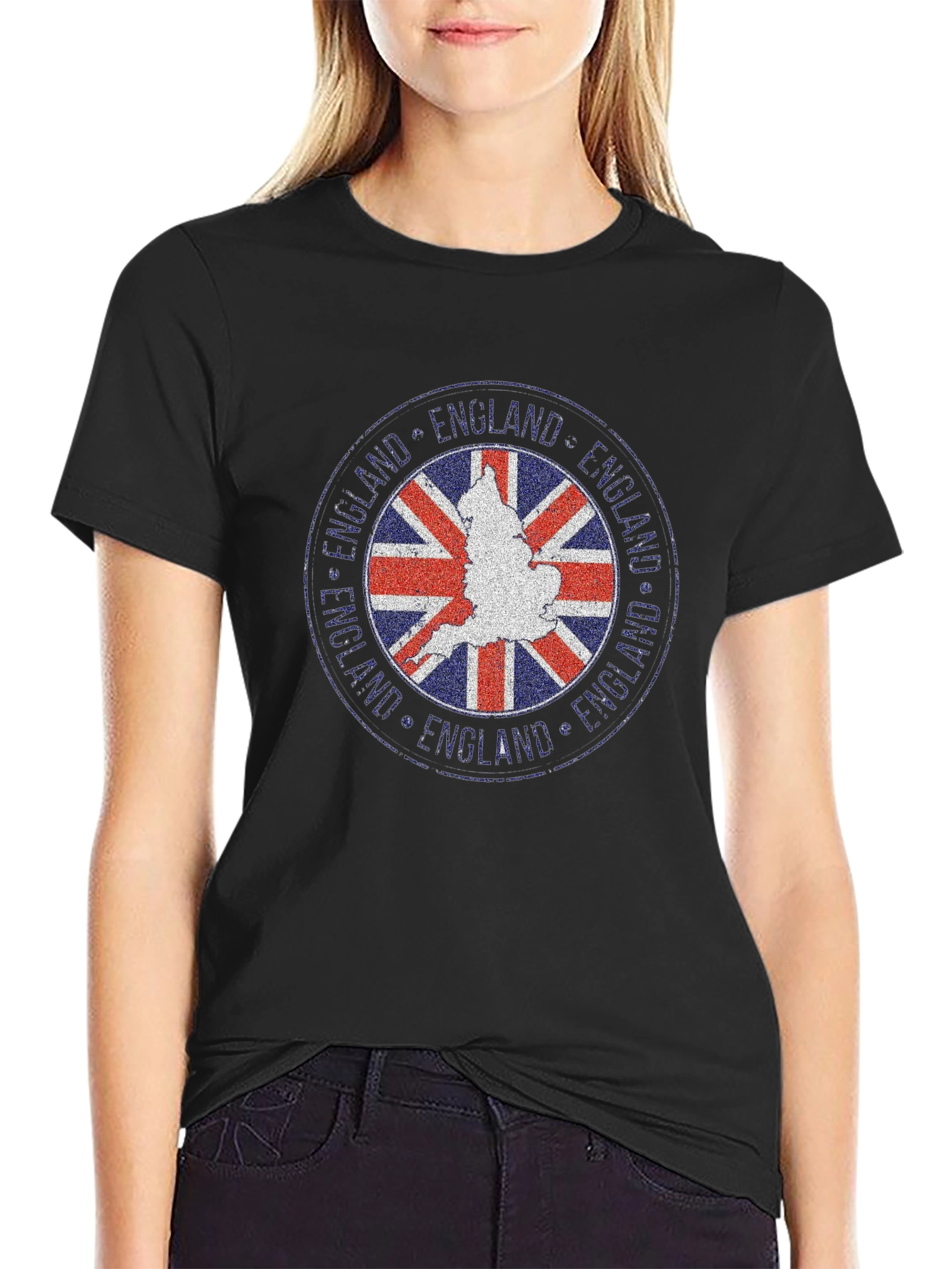 Black England Flag Graphic Tee - Black view 2