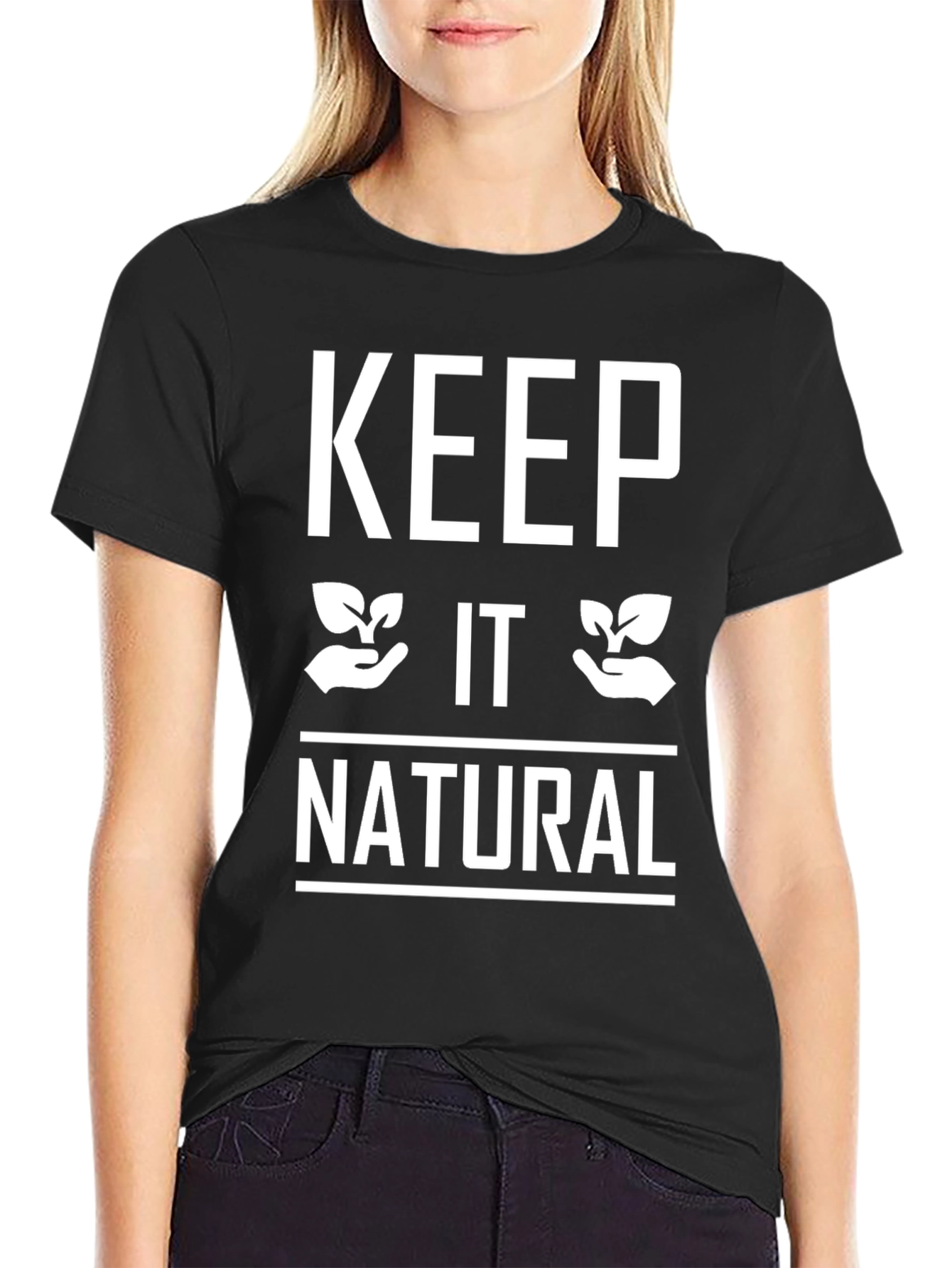 Black Keep It Natural Graphic T-Shirt view 2