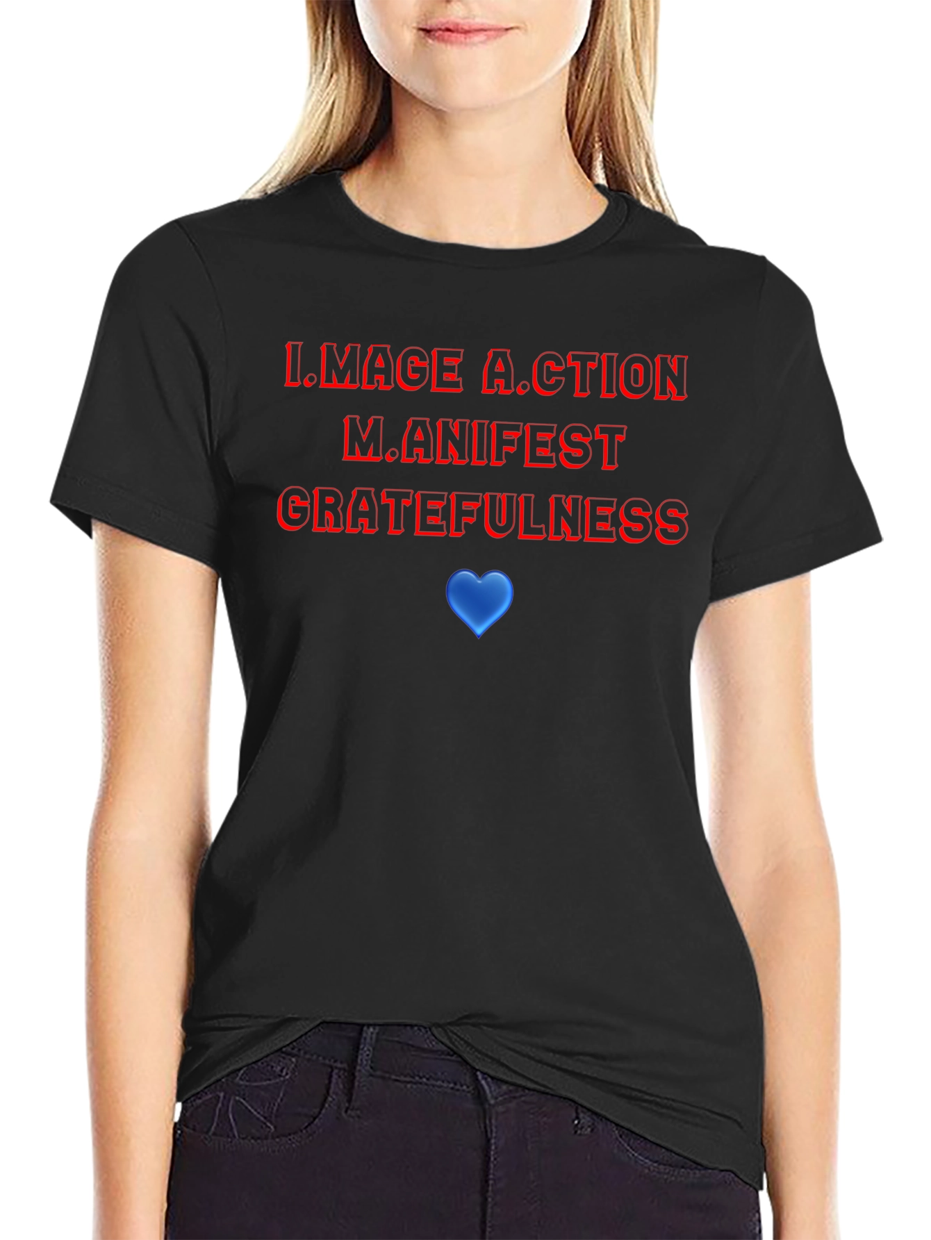 Motivational Graphic T-Shirt - Image Action Manifest Gratefulness - 2
