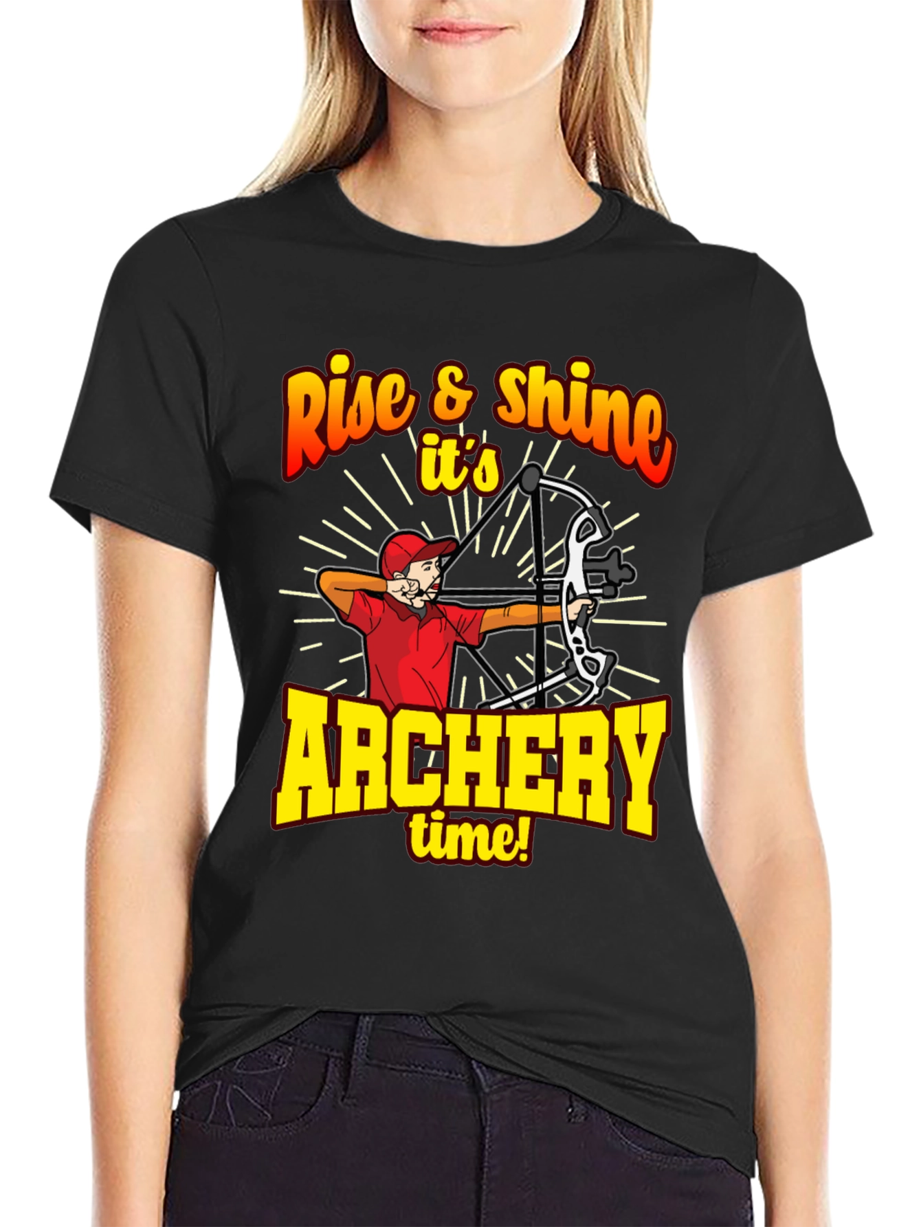 Black Archery Time Graphic Tee - Rise & Shine view 2