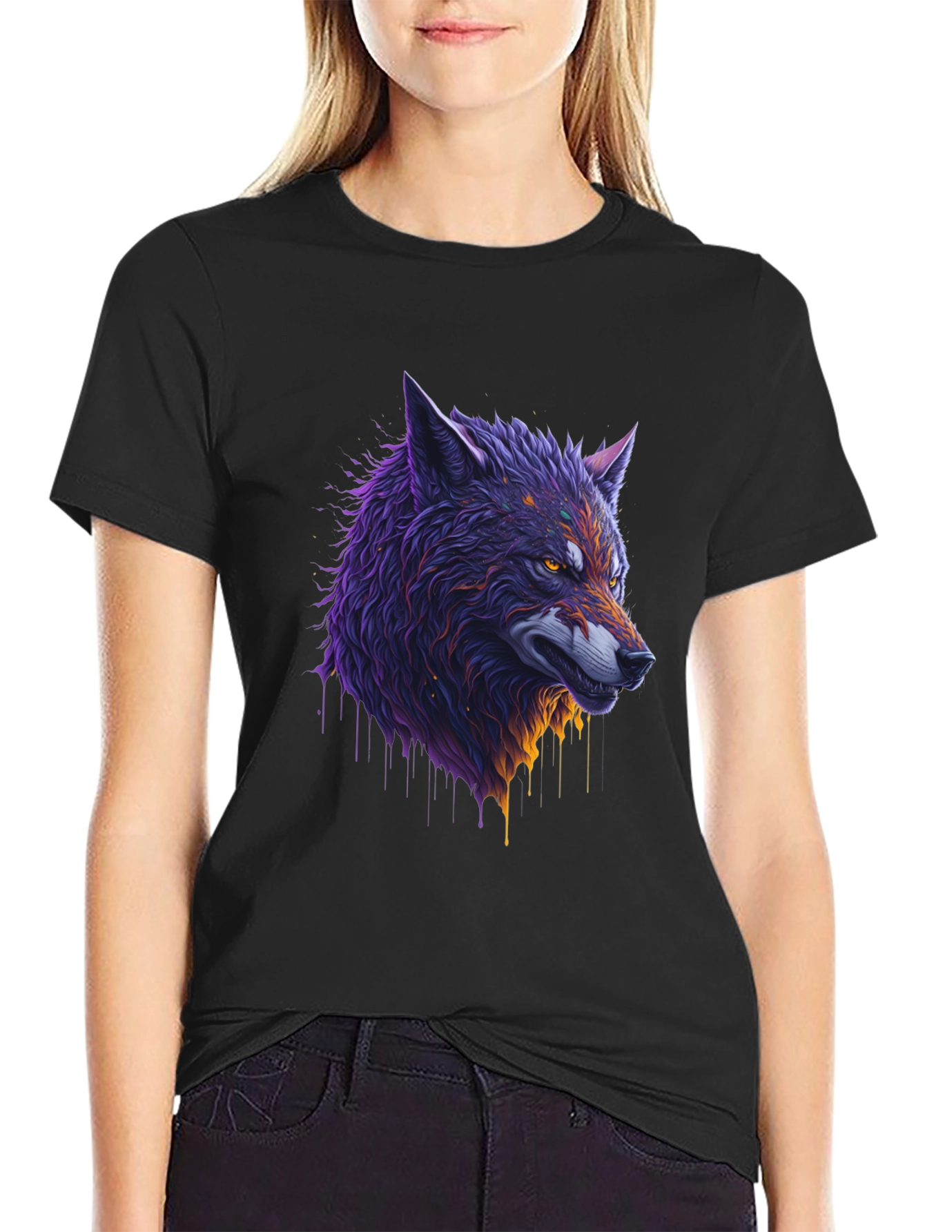 Wolf Graphic Black T-Shirt - 2