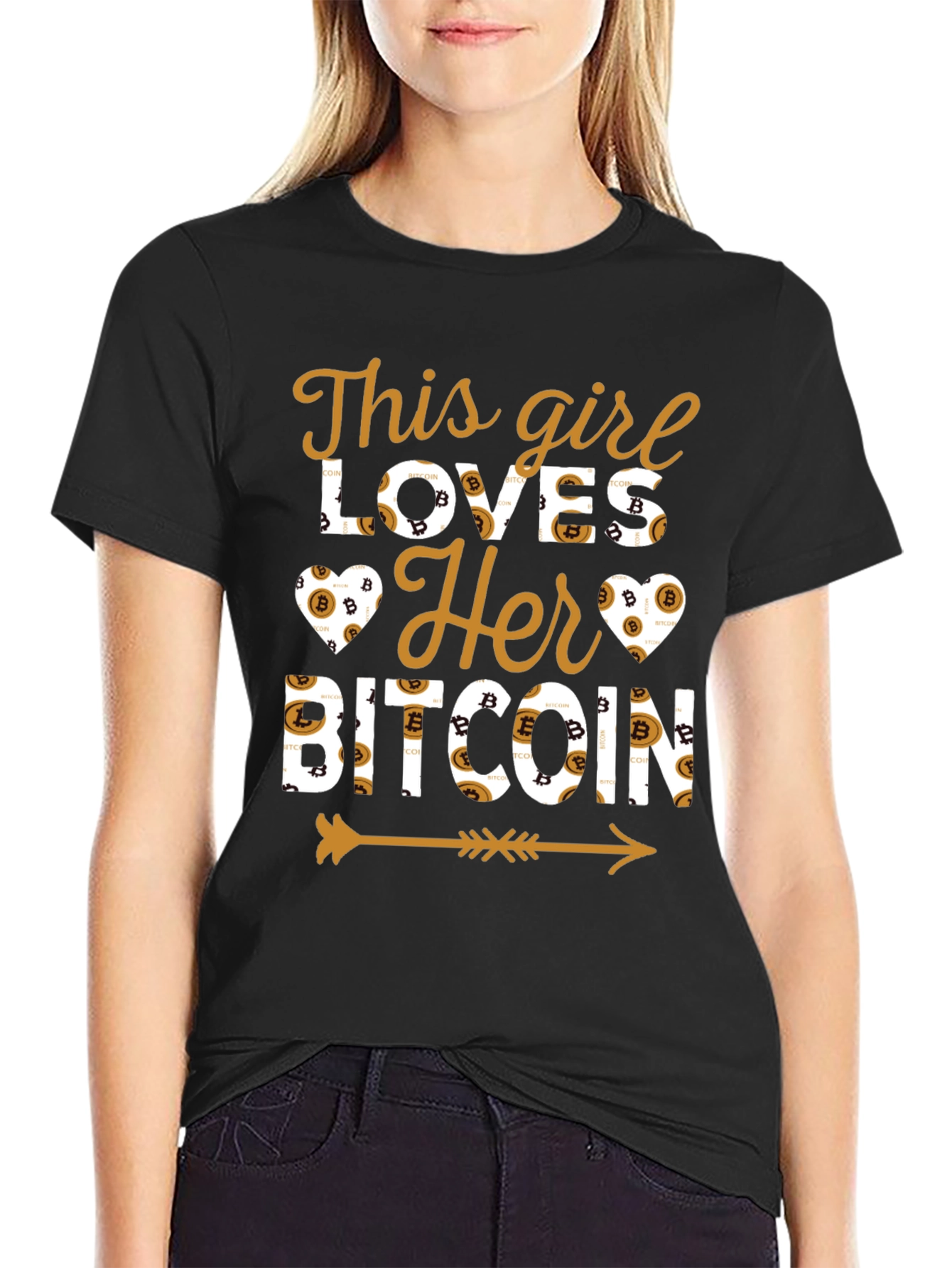 Black This Girl Loves Her Bitcoin T-Shirt view 2
