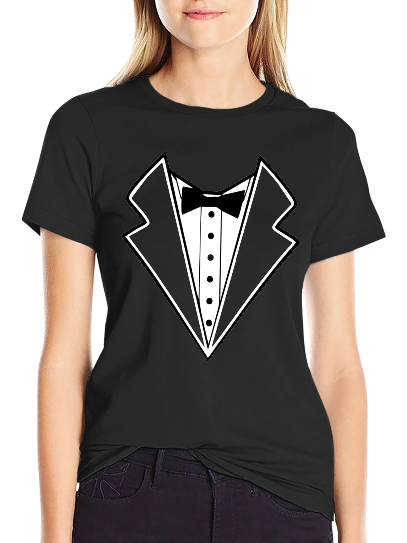 Black Tuxedo T-Shirt - Funny Formal Wear Graphic Tee view 2