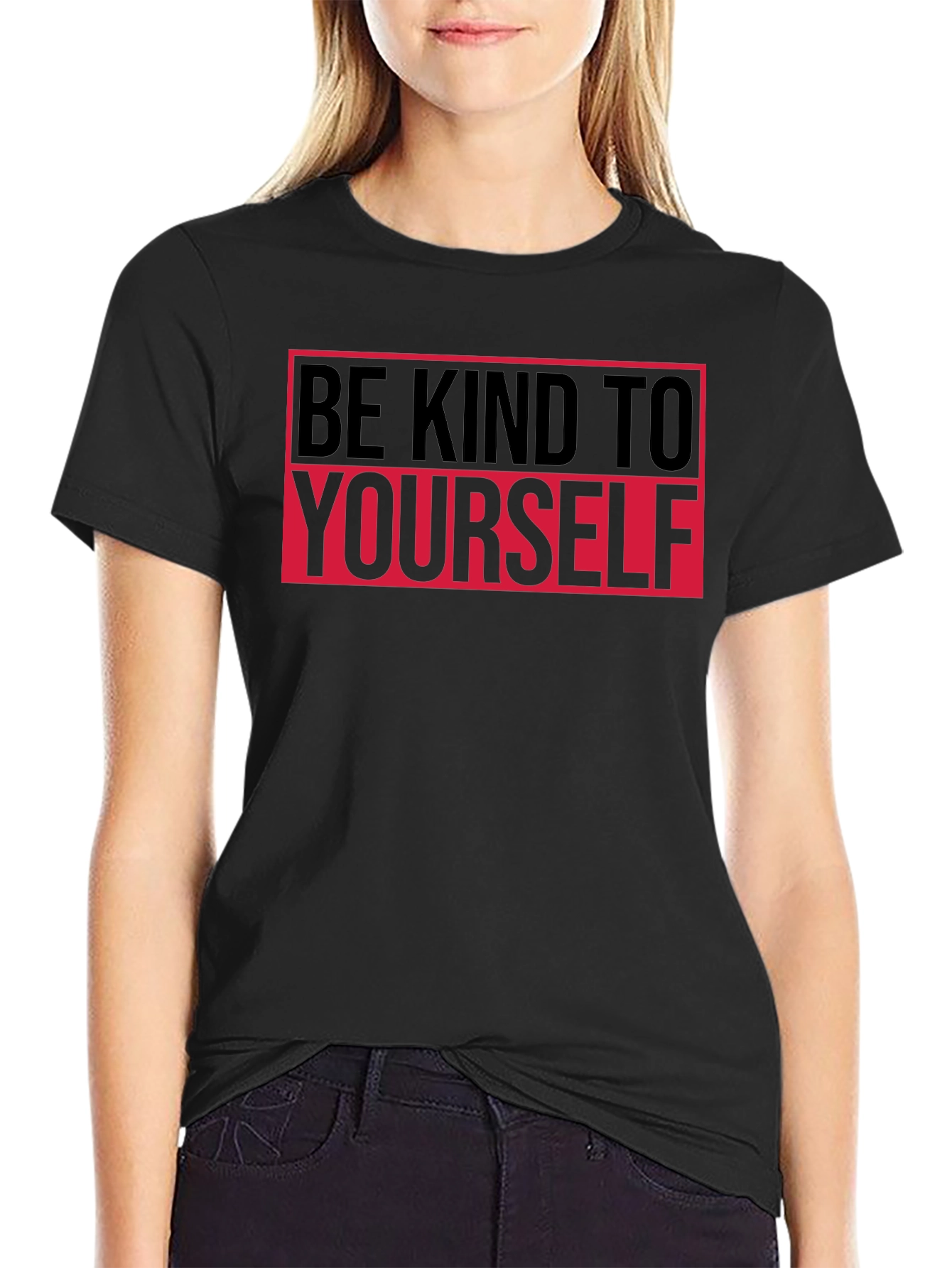 Black Be Kind To Yourself Graphic T-Shirt view 2