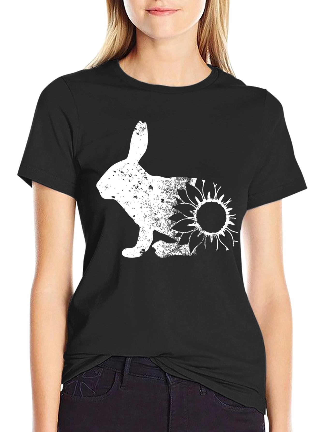 Black Rabbit Sunflower Graphic Tee view 2