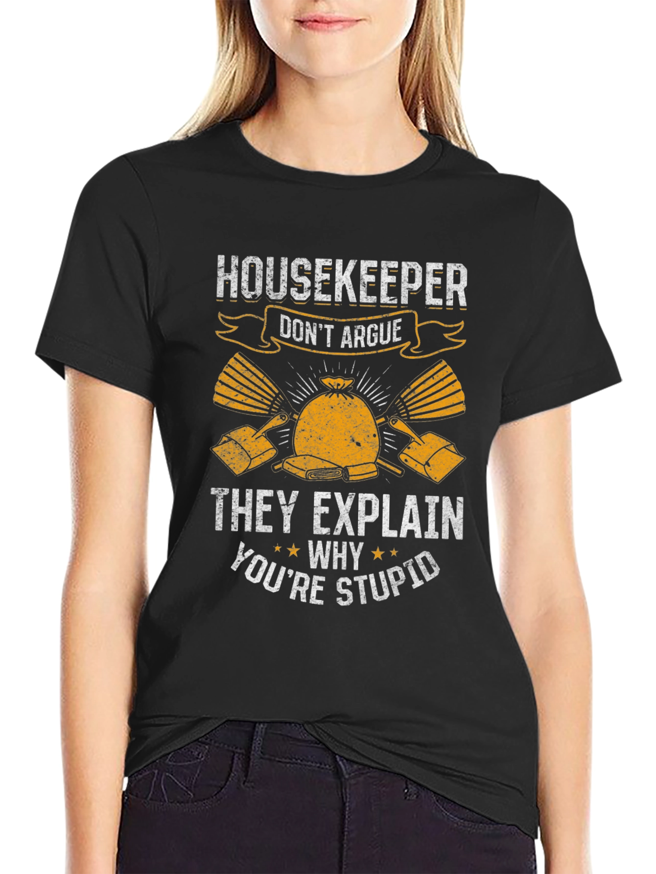 Black Housekeeper Graphic T-Shirt - Don't Argue! view 2