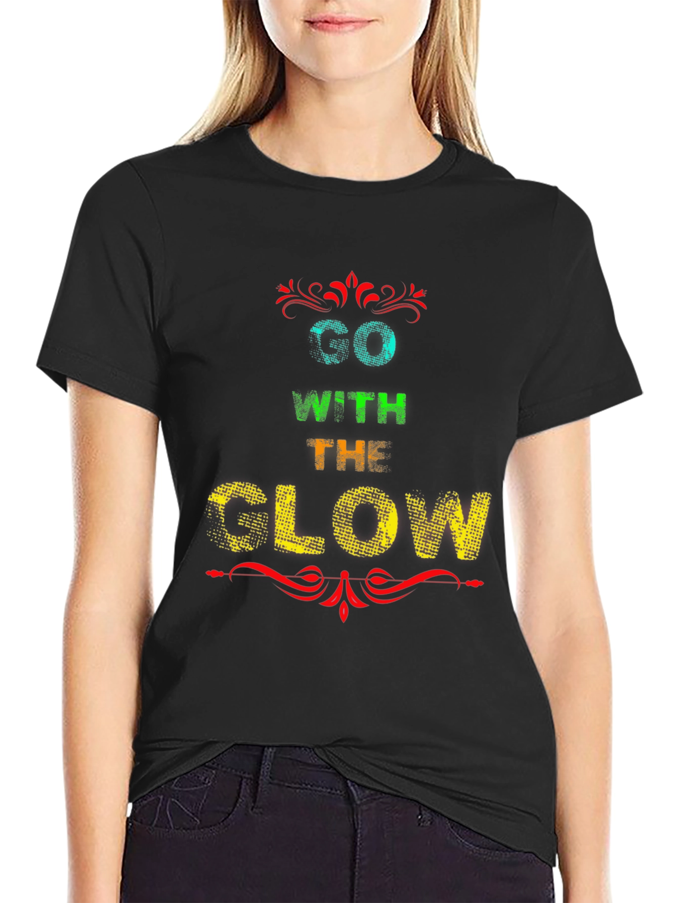 Black Go With The Glow Graphic Tee - Black view 2