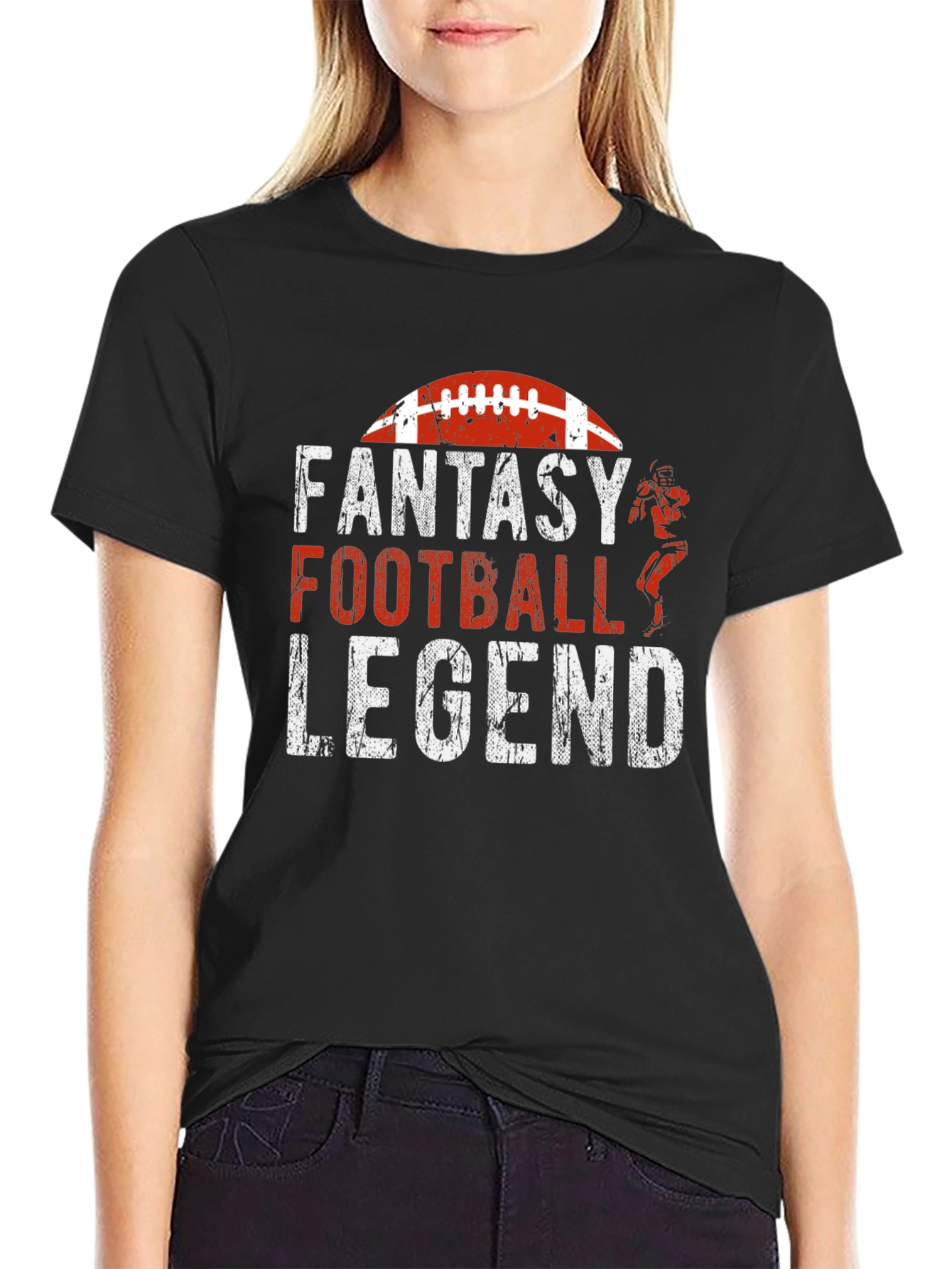 Black Fantasy Football Legend Graphic Tee - Black T-Shirt view 2