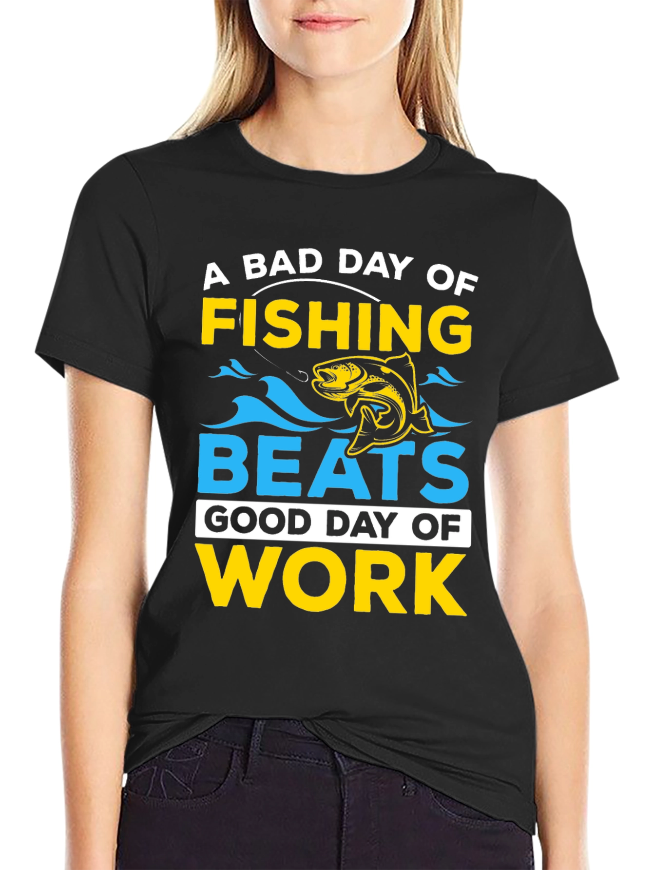 Black Fishing Beats Work T-Shirt view 2