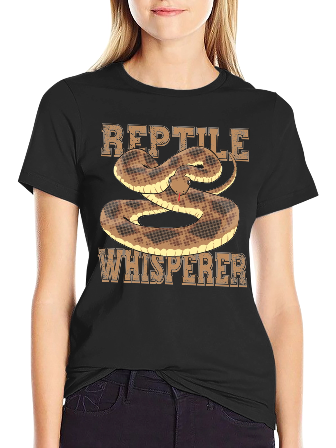 Black Reptile Whisperer Snake Graphic Tee view 2