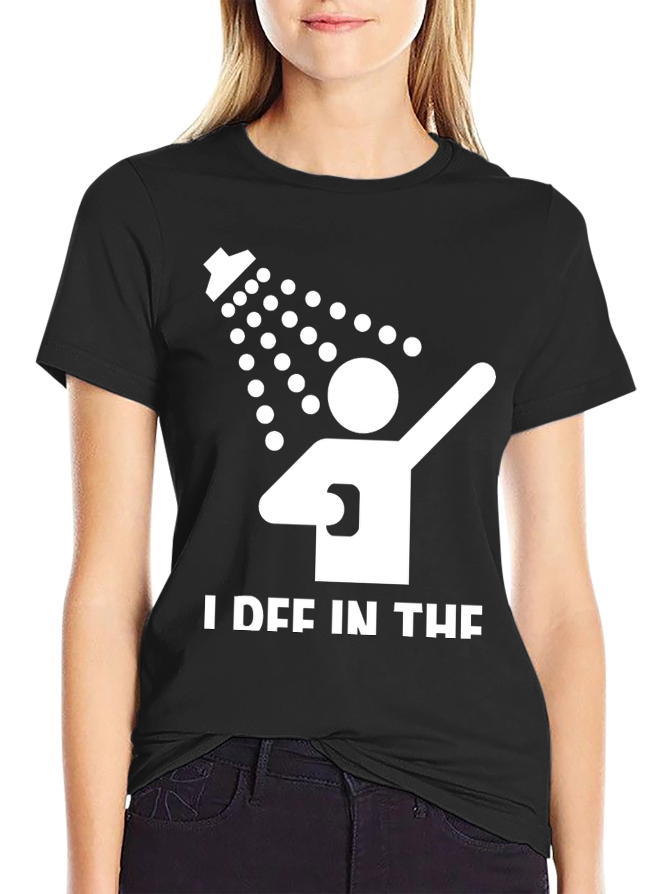 Black I Def In The Shower T-Shirt - Funny Pun Tee view 2
