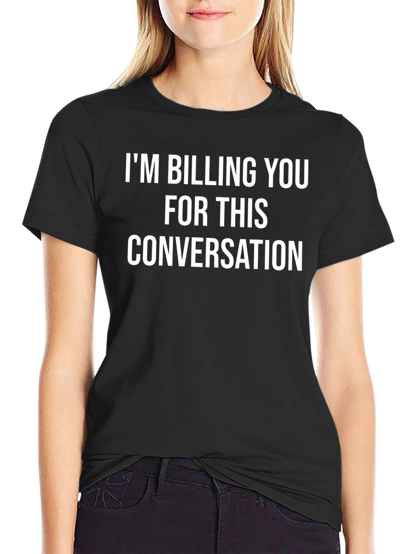 Black Billing Conversation T-Shirt - Funny Sarcastic Tee view 2