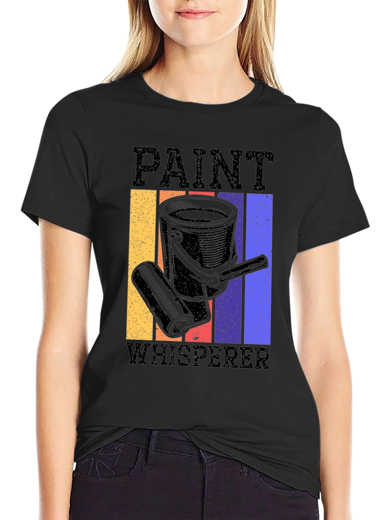Black Paint Whisperer Graphic Tee - Retro Style view 2