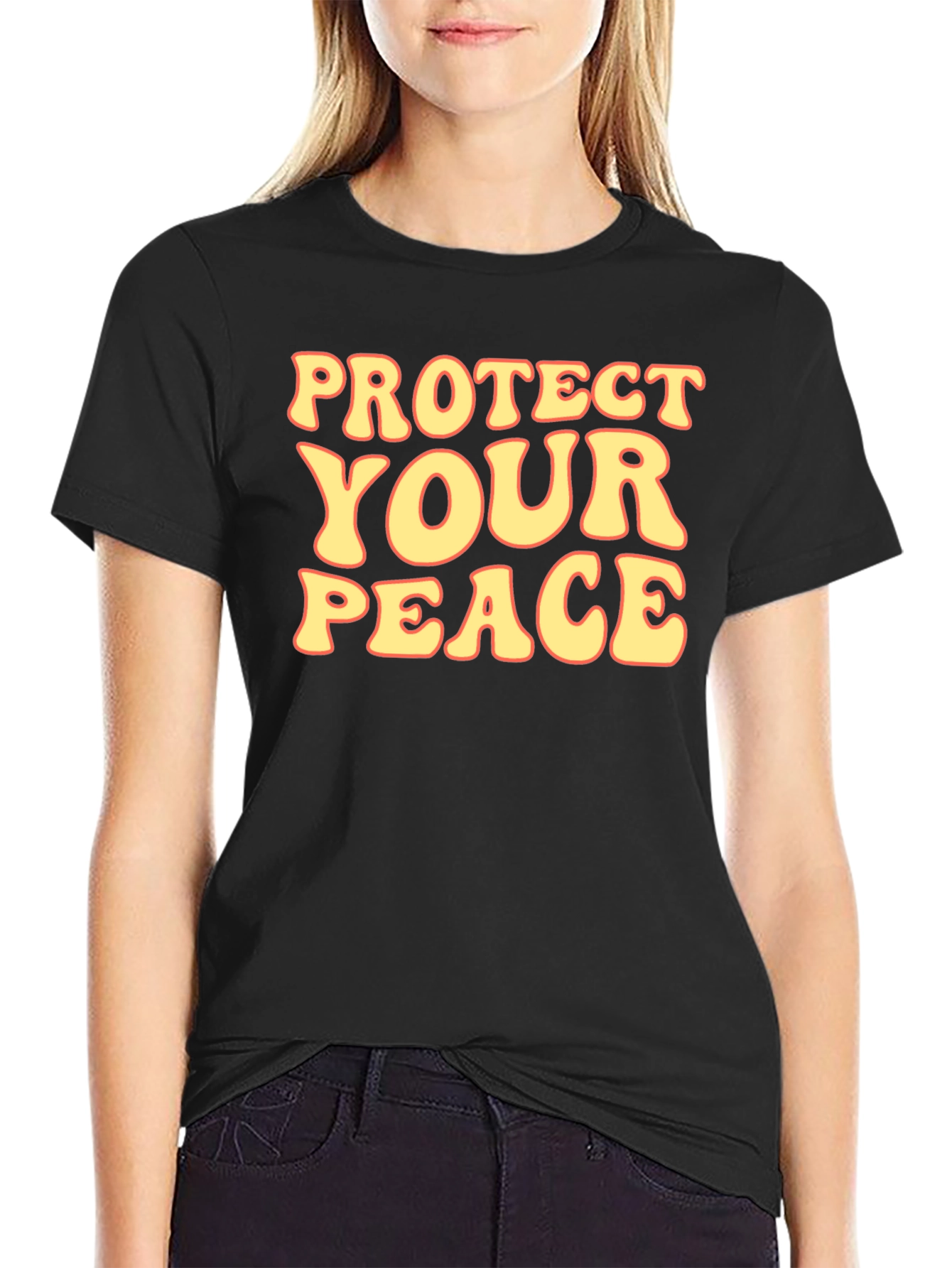Black Protect Your Peace Graphic Tee view 2
