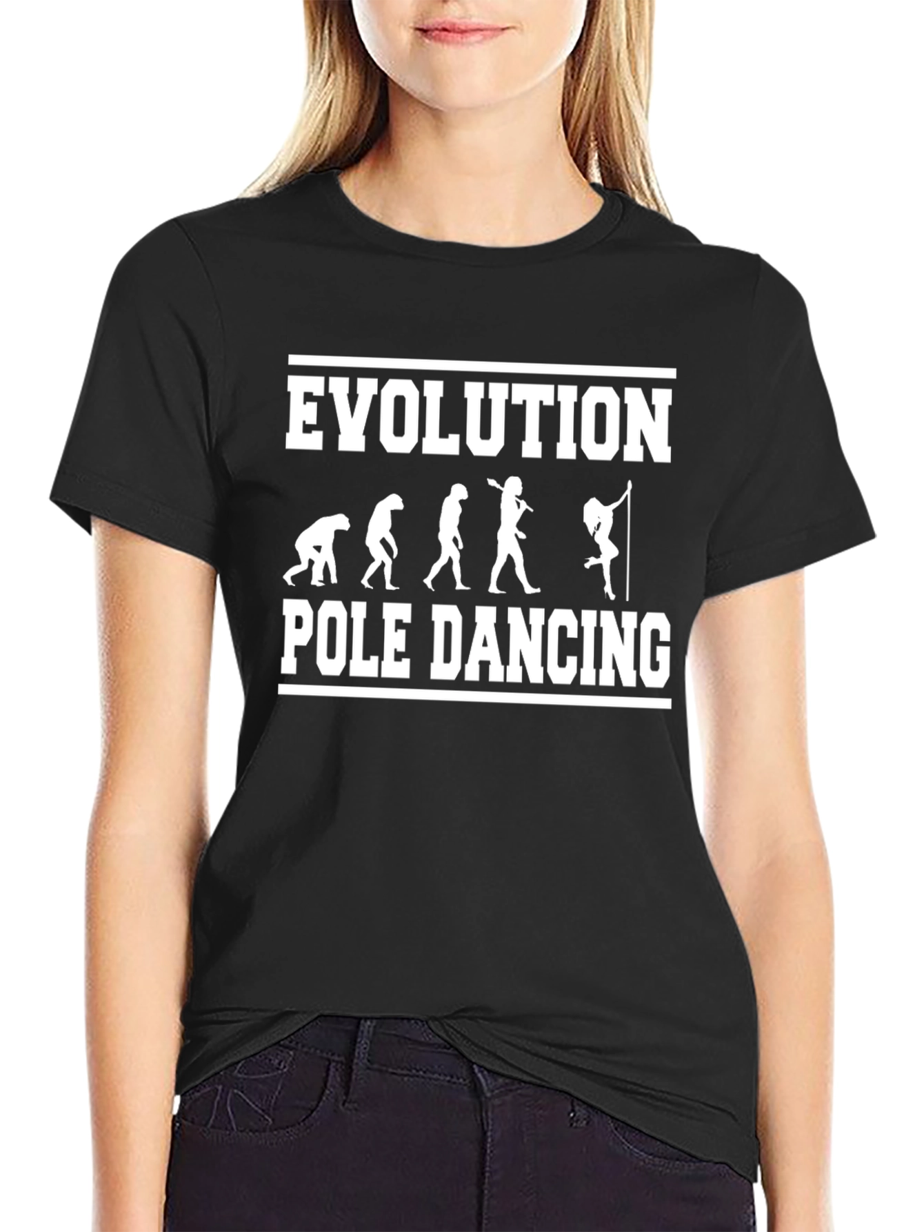 Black Evolution Pole Dancing Graphic Tee - Black view 2