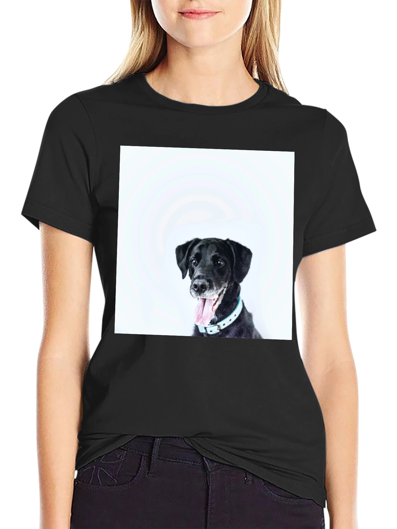Black Black Dog Graphic T-Shirt - Unisex Casual Wear view 2